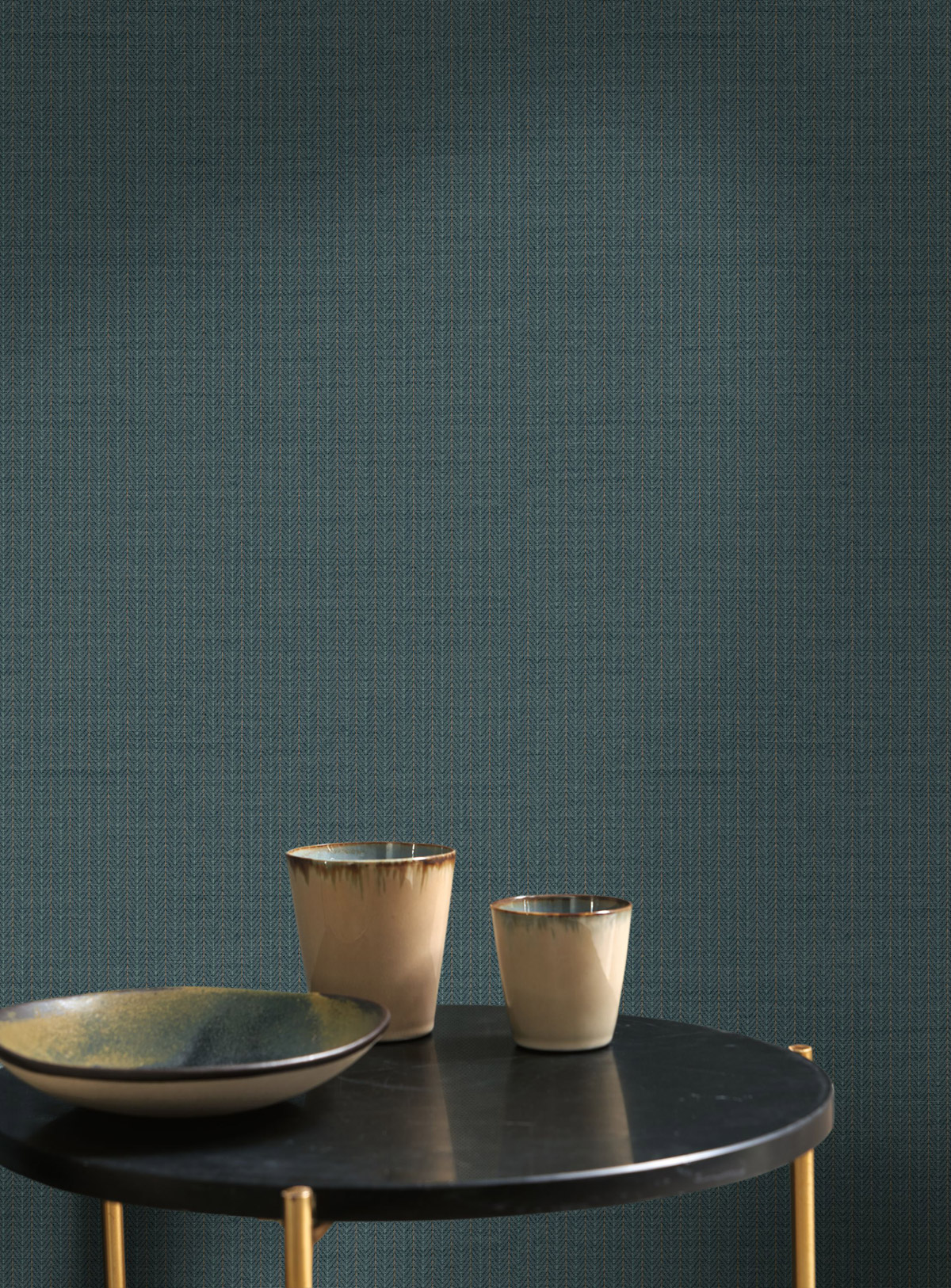 Papier peint Chevron Texturé Owen bleu gris - Carnaby Street de Casadéco | Réf. CARN200532899