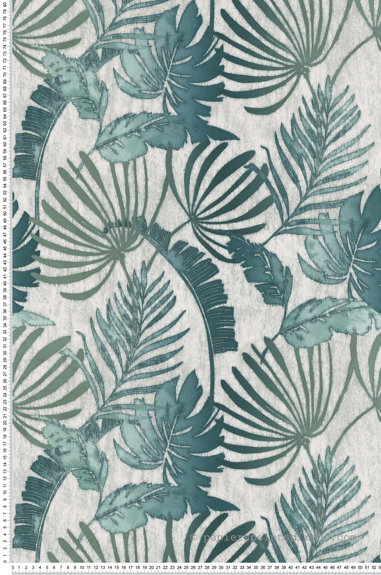 Papier peint Feuille Exotique vert gris - Séjours & Chambres de Lutèce | Réf. LTC-133291404