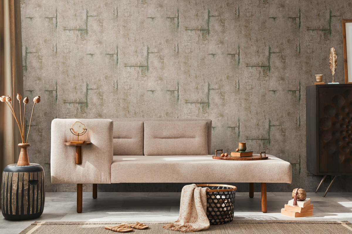 Papier peint Béton Graphite Groove gris ombre - Cosmoliving d'A.S. Création AMB4 | Réf. AS-790854