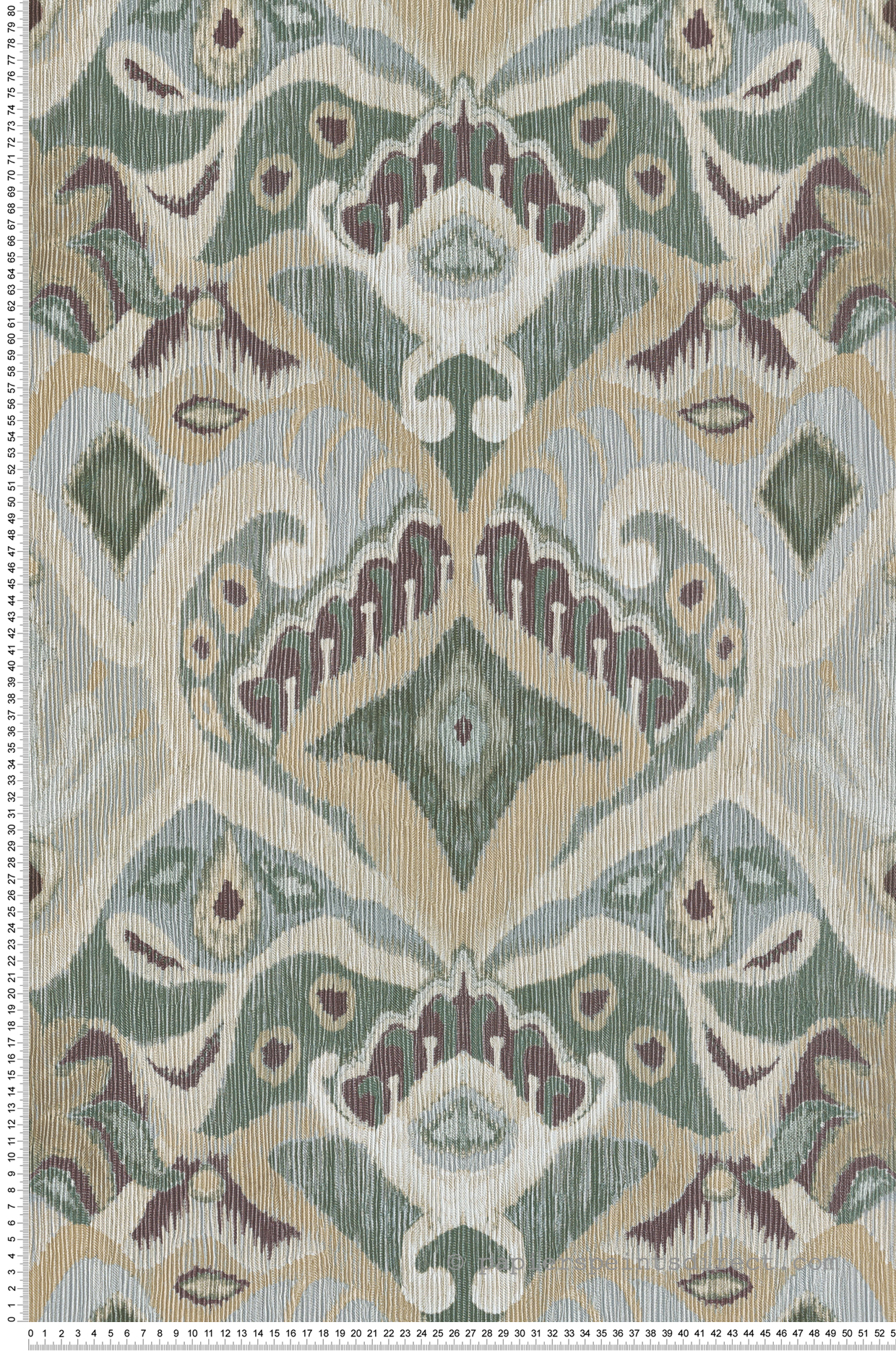 Papier peint Géométrique Kilim vert bleu - Jaipur de Montecolino | Réf. MC-26425