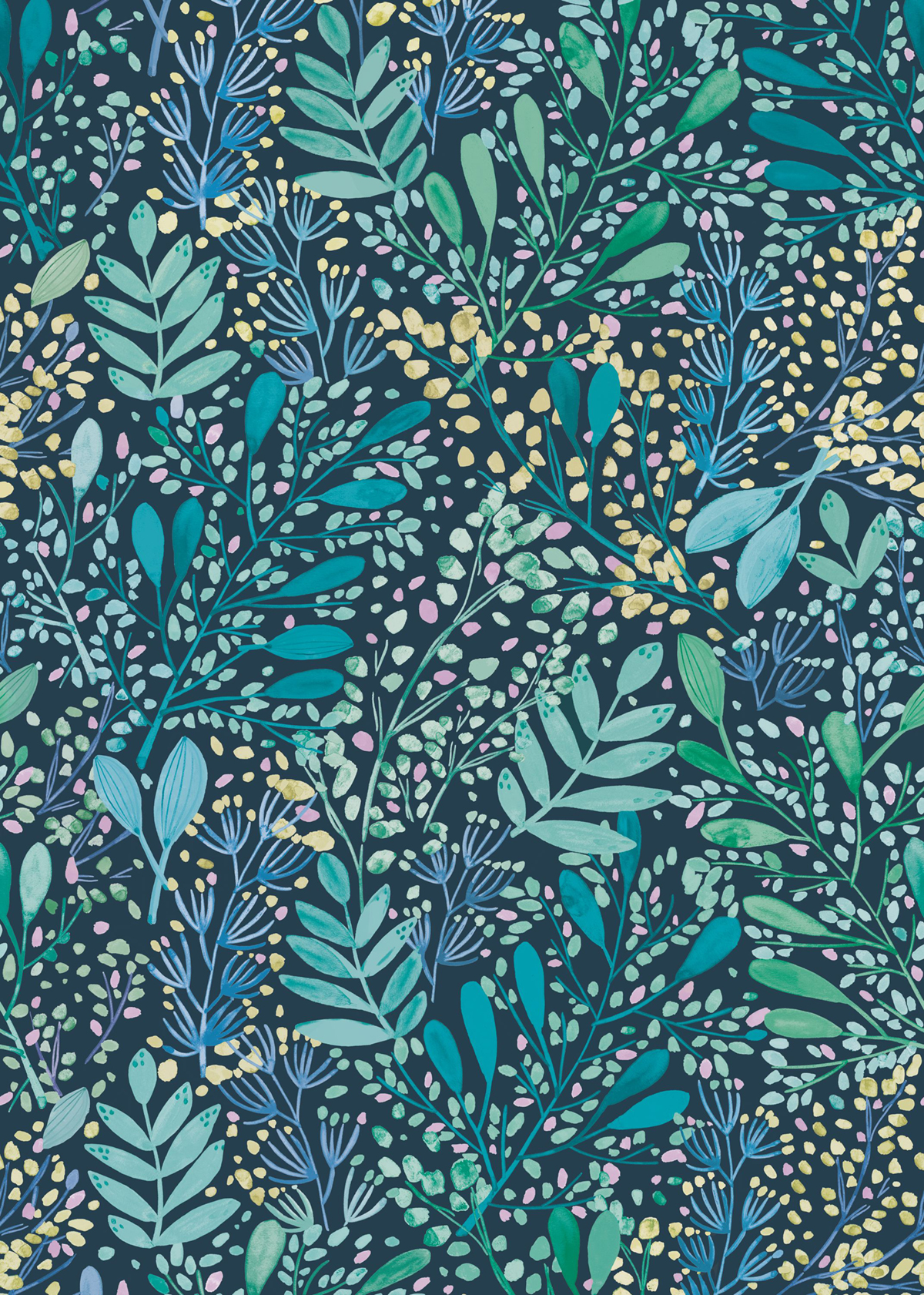 Papier peint panoramique Feuilles Wild Grass vert bleu M 200X280 - Pimp My Wall de Casélio | Réf. PMW104707603