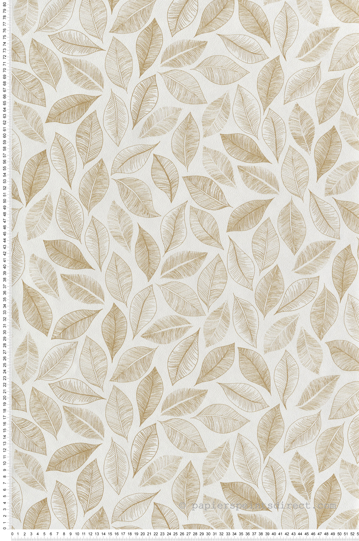 Papier peint Scandinave Feuille Bliss blanc doré - Green Life 2 de Casélio | Réf. GNL2105380246