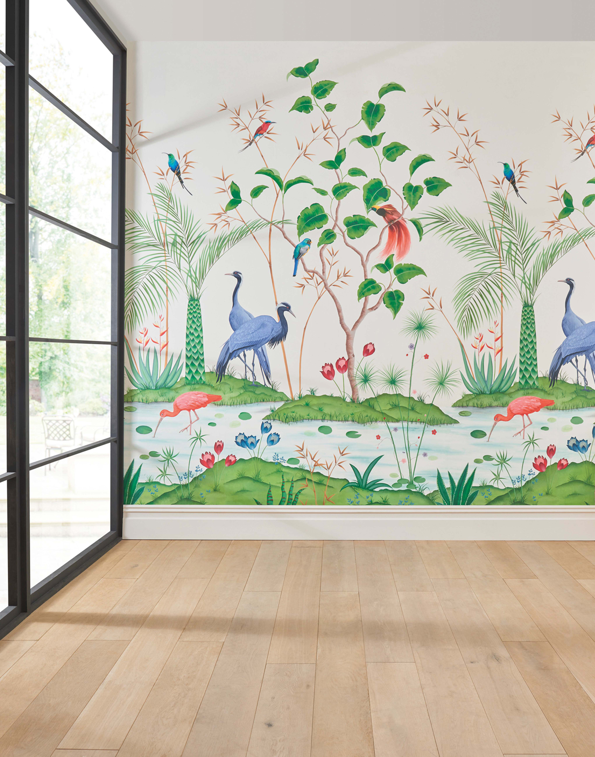 Papier peint panoramique Oiseaux Mirage Ivory - Empyrea d'Osborne & Little | Réf. OSB-W7610-01