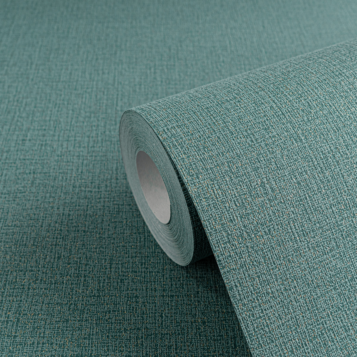 Papier peint Uni Paillette Métallisé vert paon doré - Cosmoliving d'A.S. Création ZOOM | Réf. AS-790655