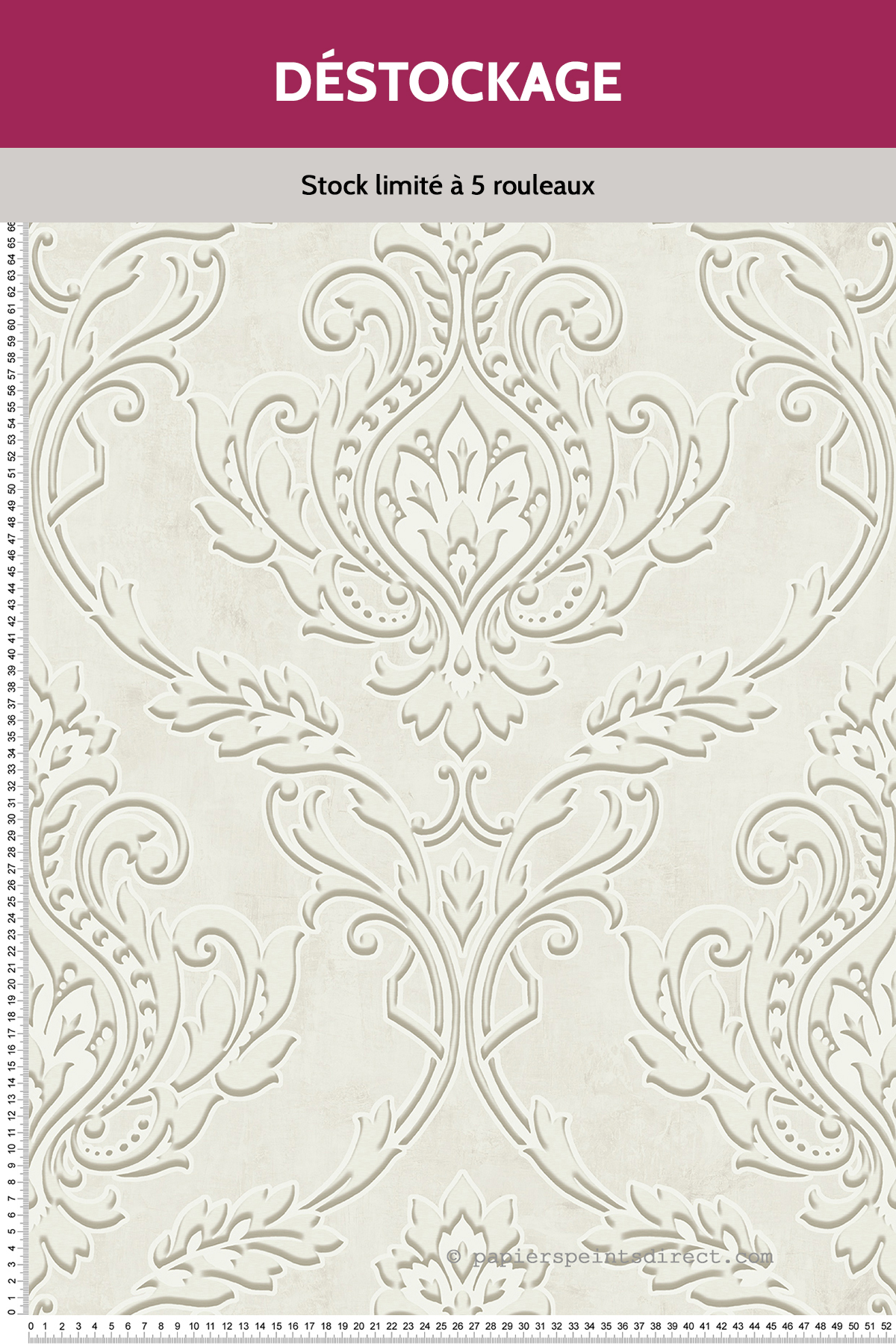 Papier peint Destockage - Damask beige - 3D Wall