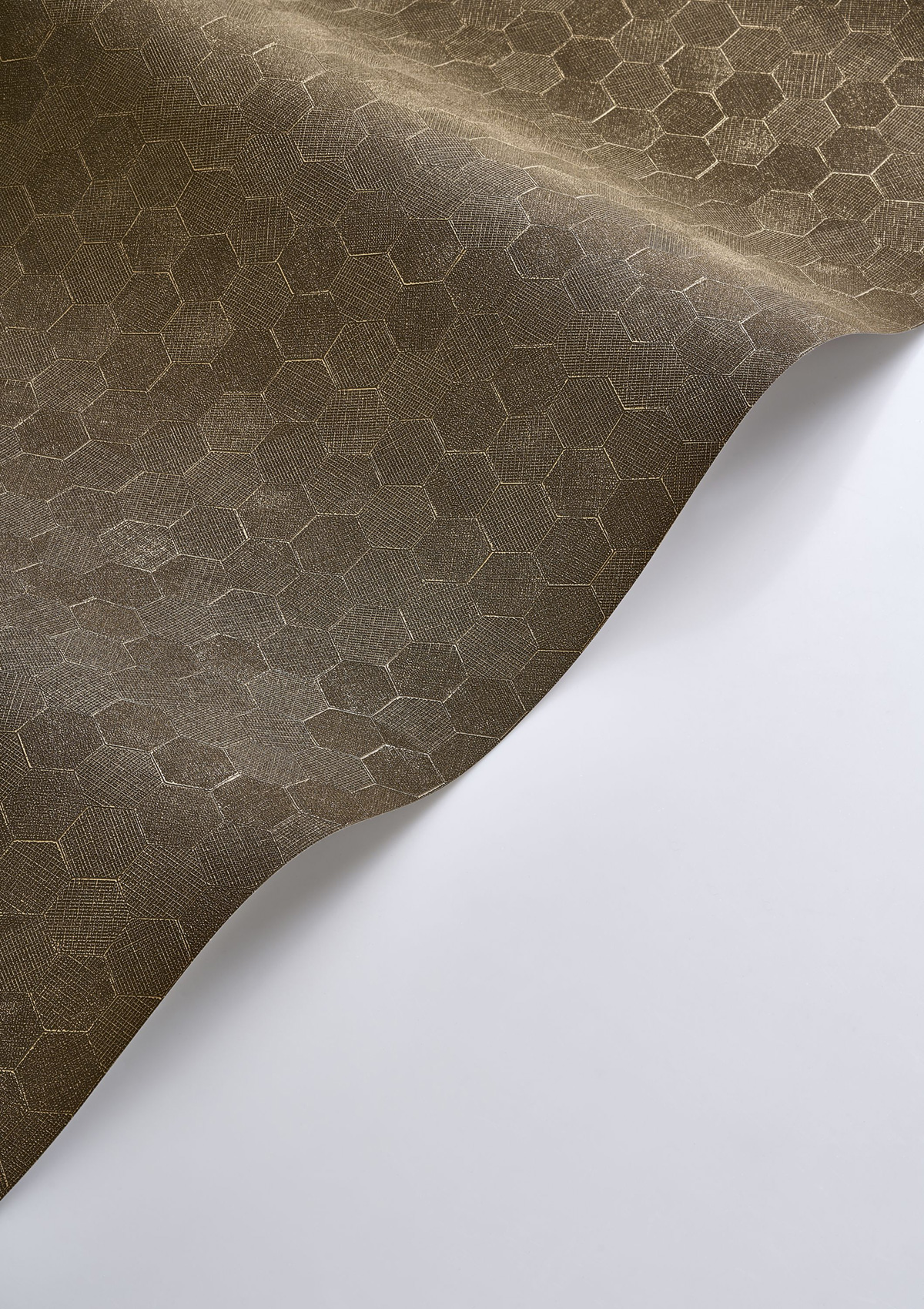 Papier peint Hexagone Meli marron doré - Solaris de Casadéco ROLL | Réf. SOLA201919947