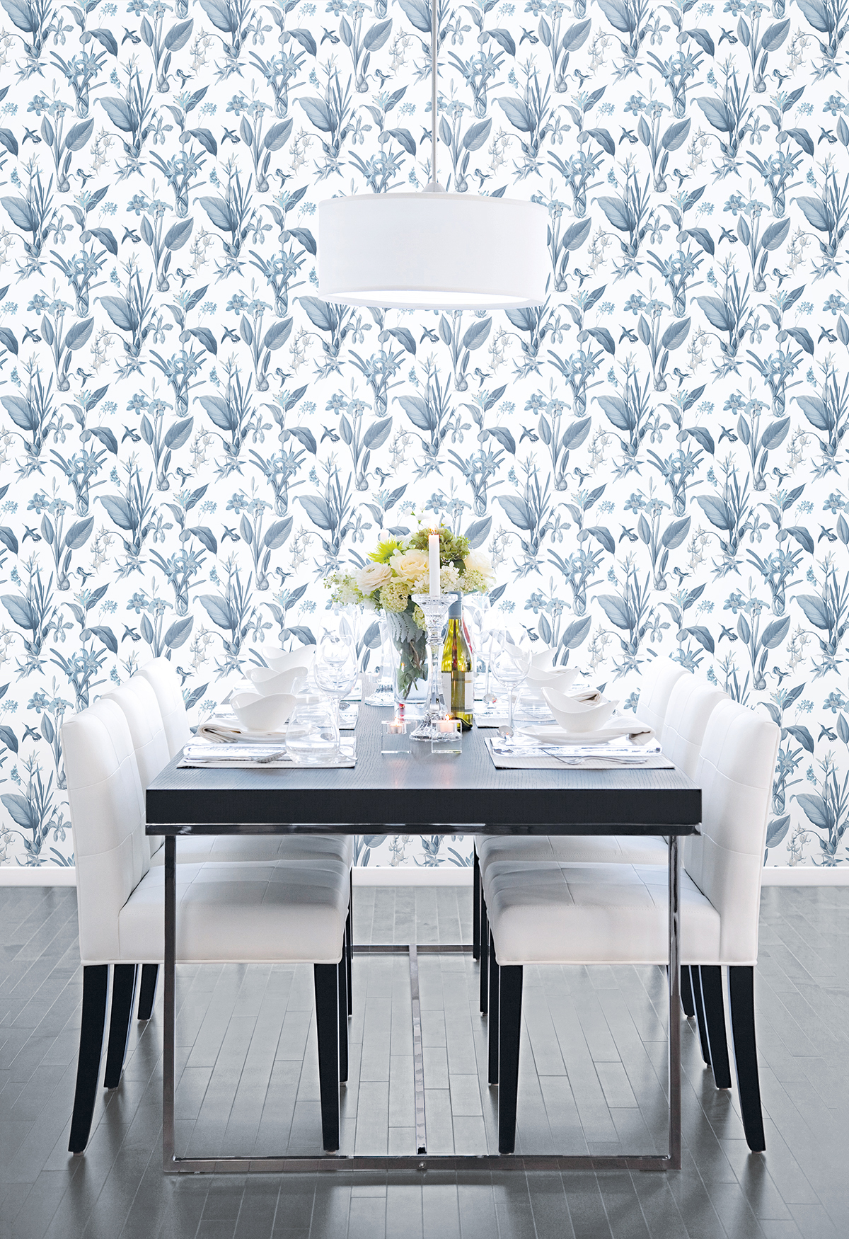 Papier peint Plante Botanique Oiseau bleu - Jardin Secret de Lutèce | Réf. LTC-G78504