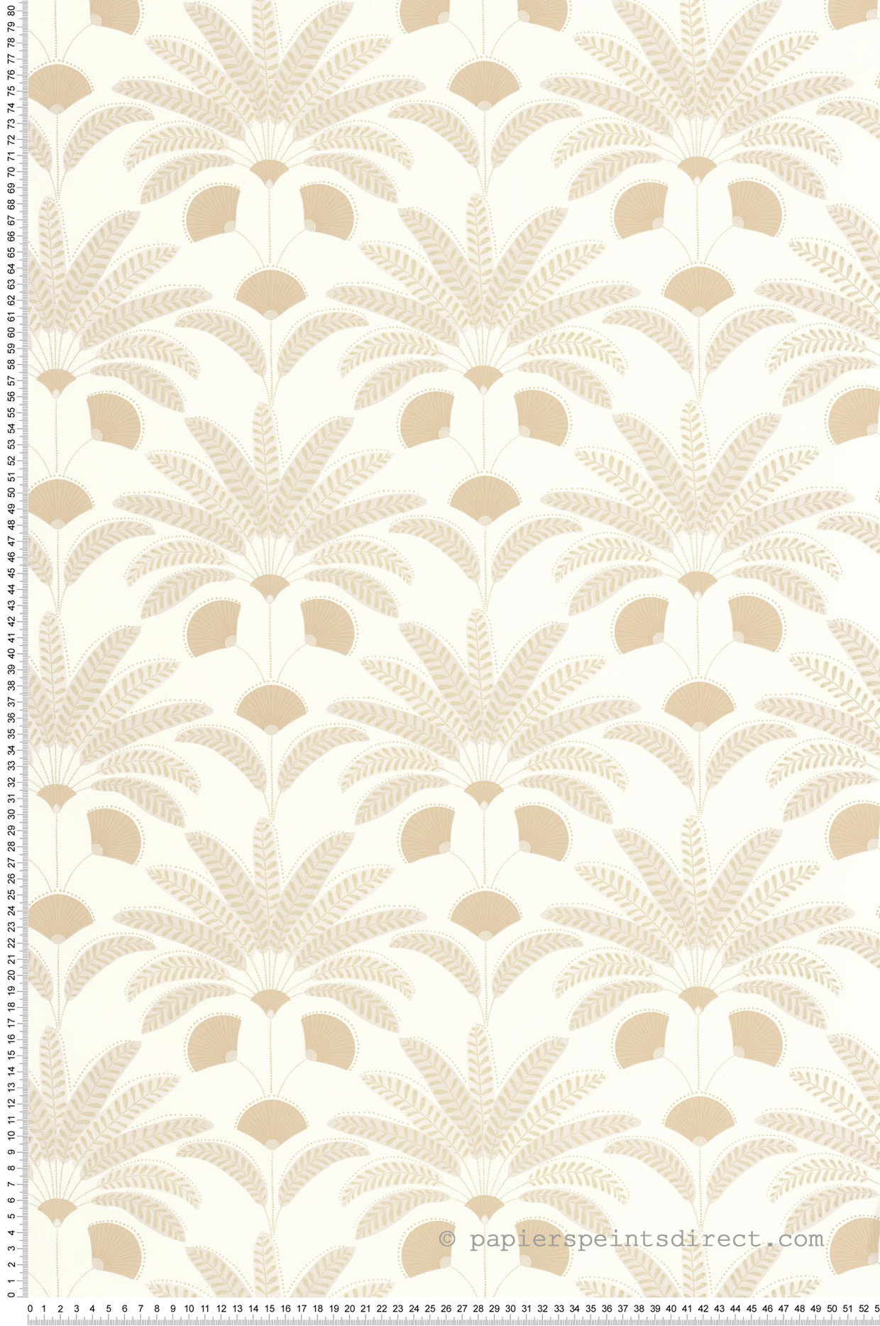 Papier peint Palmier Art Déco Gisele beige doré - Maison Siméon de Casélio | Réf. MSI107400103