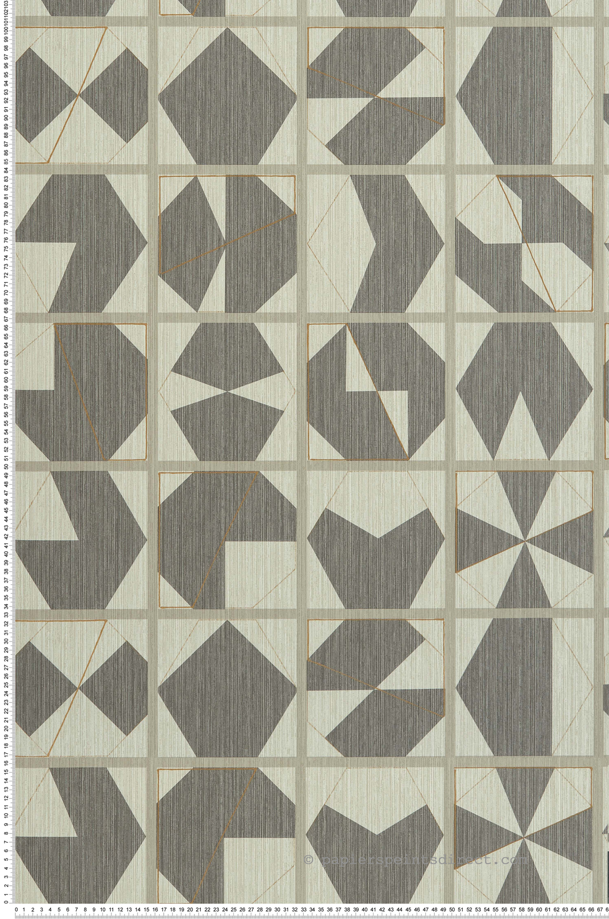 Papier peint Mosaïque Géométrique gris - Kanoko d'Osborne & Little | Réf. OBS-W7557-02