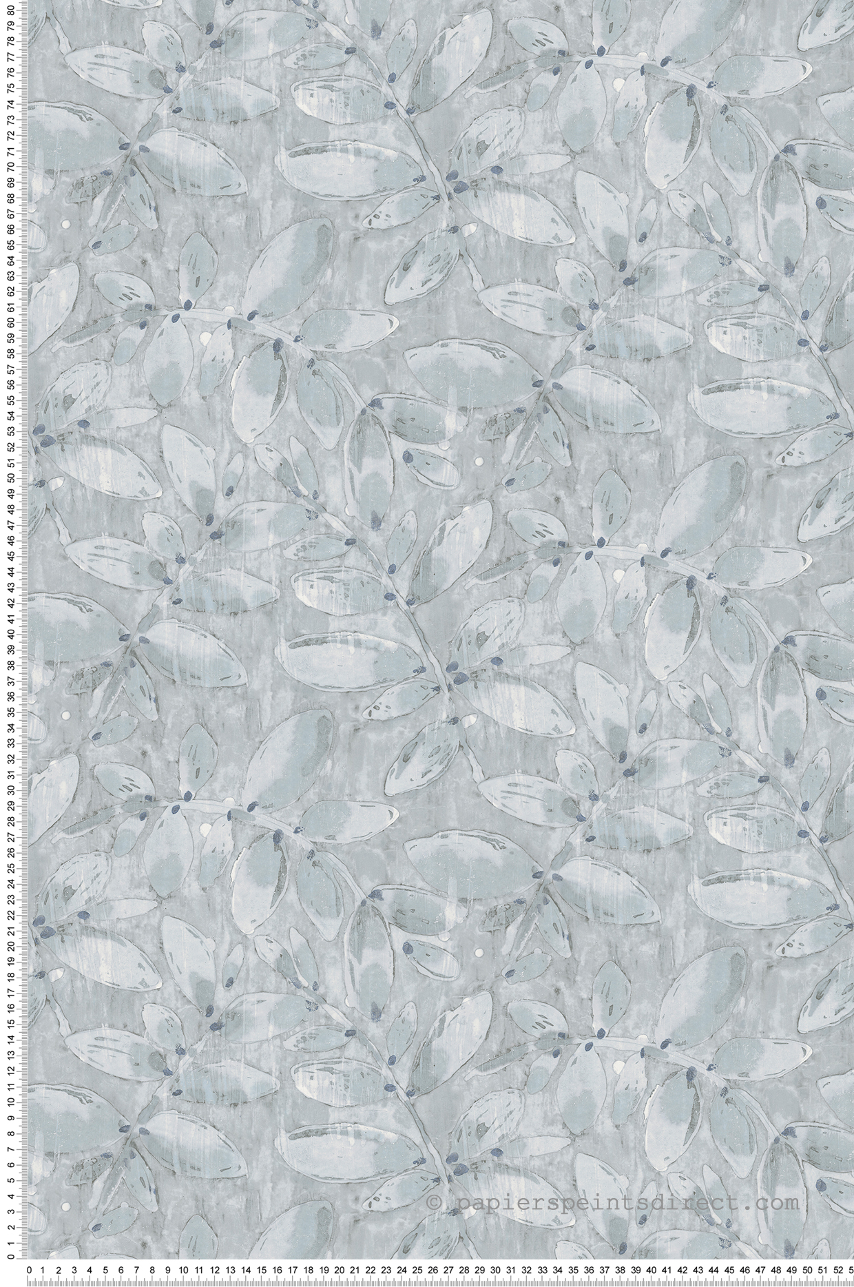 Papier peint Feuillage Délavé bleu gris - Aristide de Lutèce | Réf. LTC-485-2