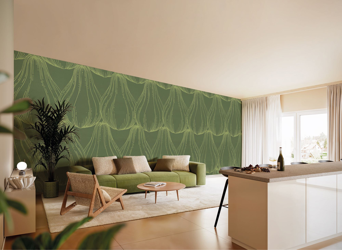 Papier peint panoramique Poires Graphiques vert - Seasons de Komar