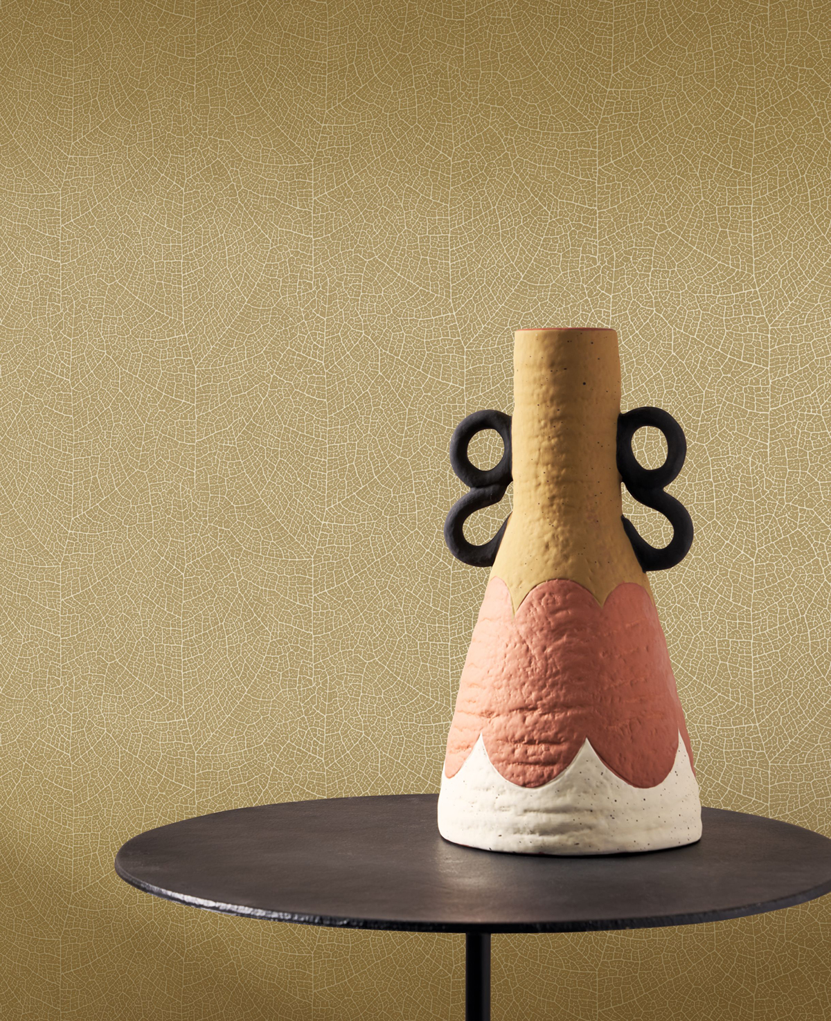 Papier peint Feuille Nervure Nola moutarde - Vegetals de Casadéco | Réf. VEGE201282525