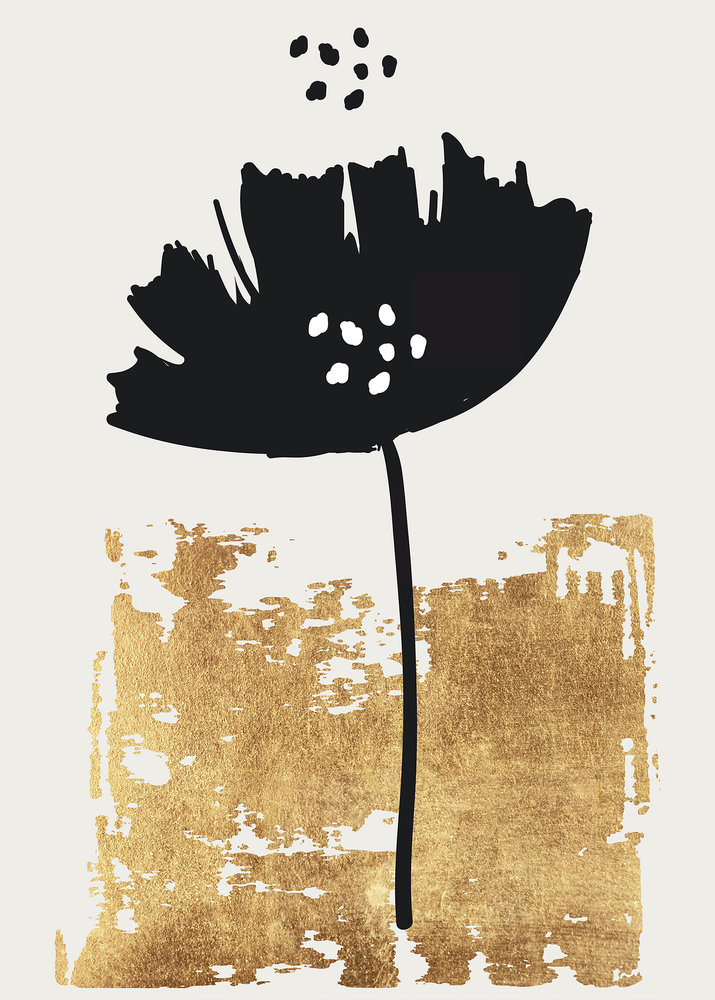 Papier peint panoramique Fleur Black Poppy - Référence DD119933 - Intissé 200g/m2 - Standard 200 x 280