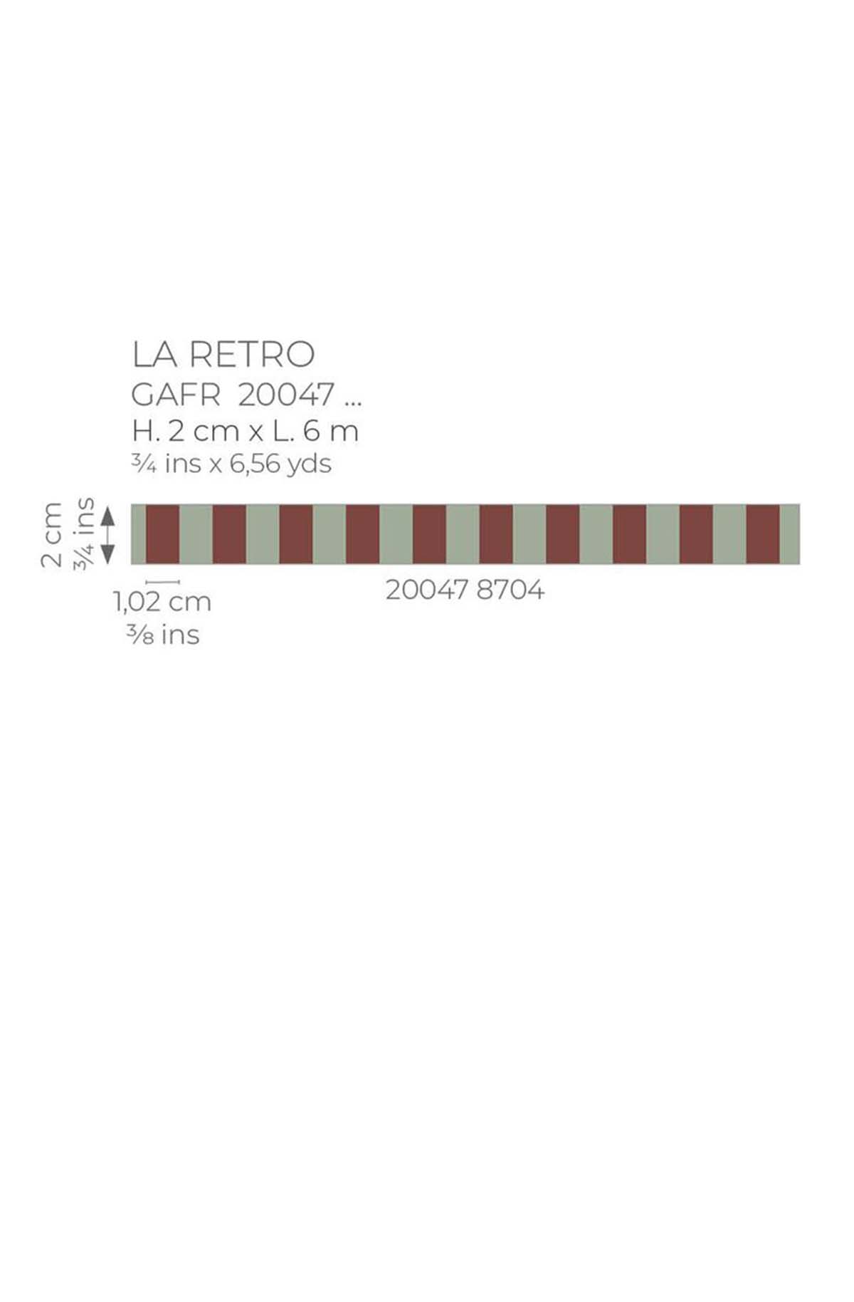 Galon Pointillé Rétro céladon bordeaux - Galons et Frises de Casadéco AMB5| Réf. GAFR200478704