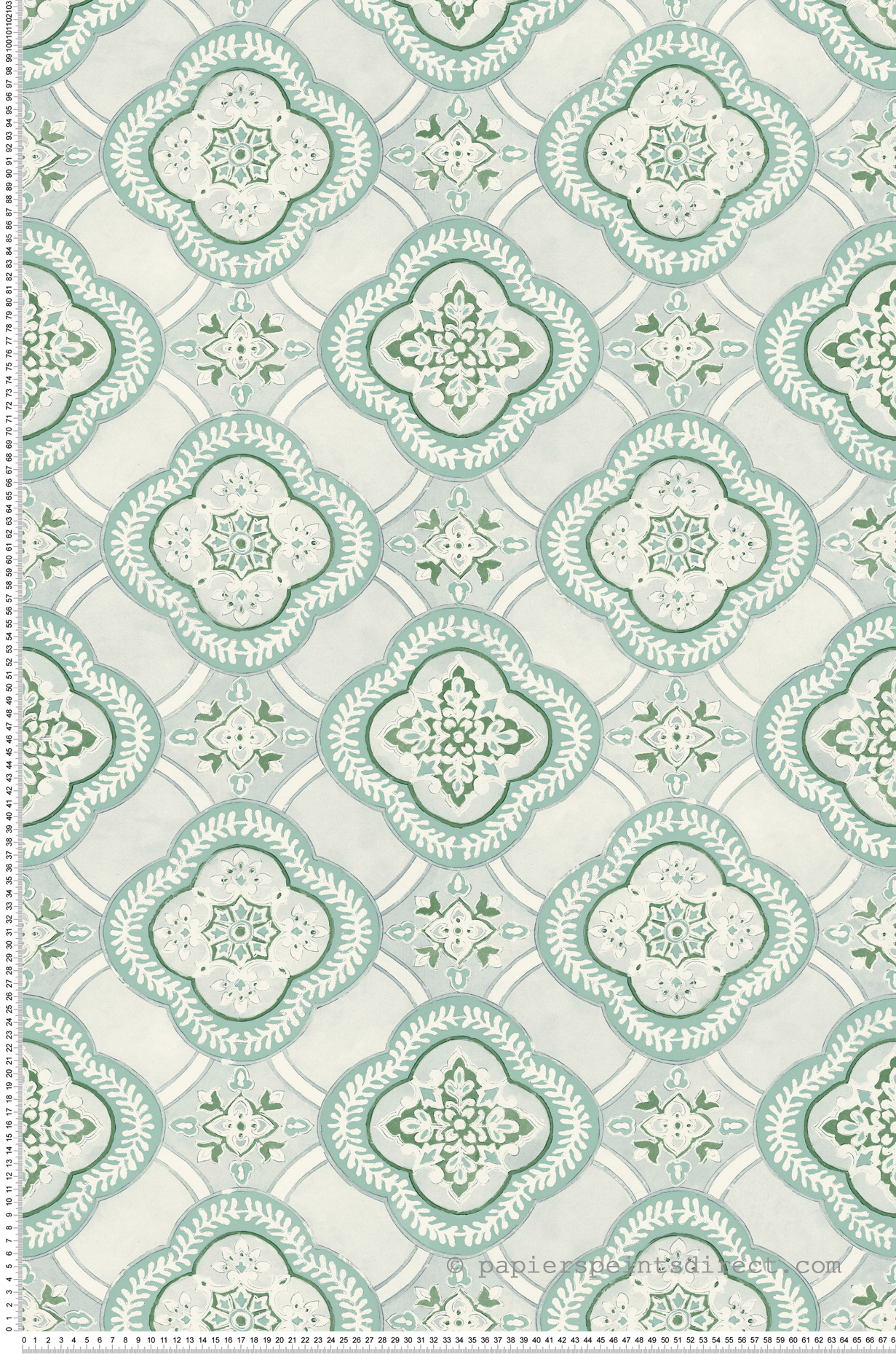 Papier peint Mosaïque vert - Greenhouse de York (Initiales) | Réf. INI-GO8211