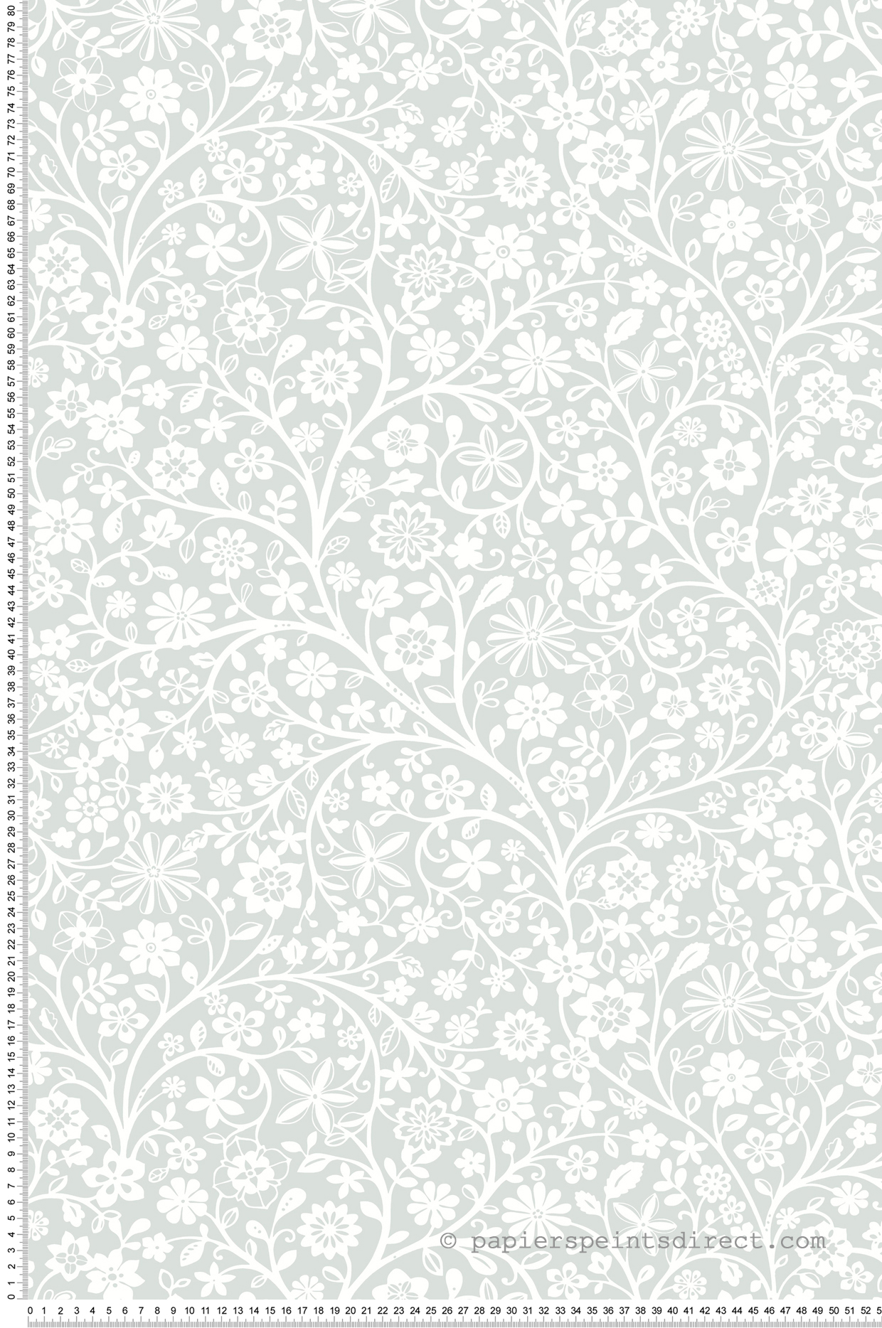 Papier peint Fleur Graphique Poetic Flowers bleu doux - Once Upon A Time 2 de Casadéco | Réf. OUTD200836442