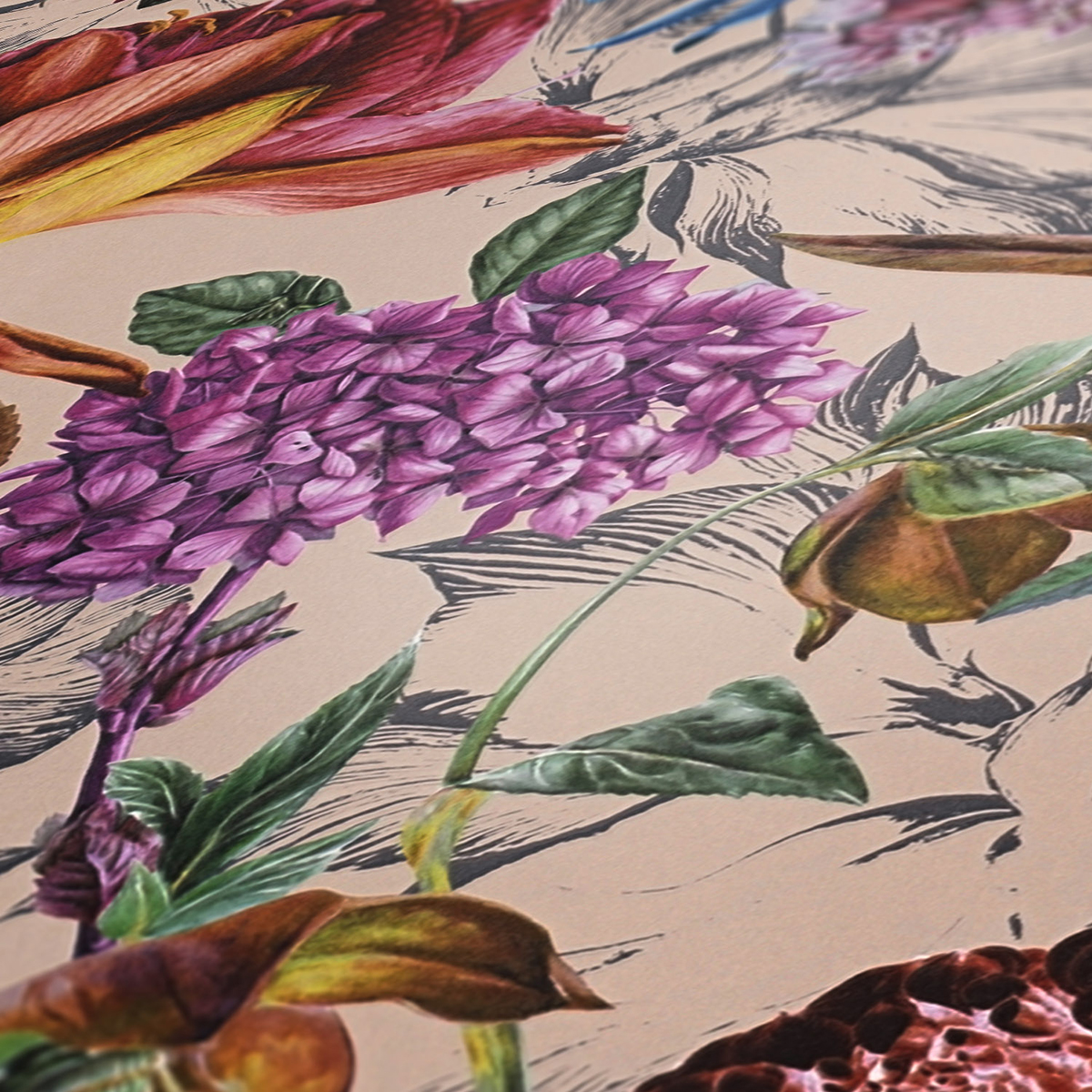 Papier peint Jardin Floral crème et rose - Dream Flowery de Architects Paper | AMB Réf. 38175-5