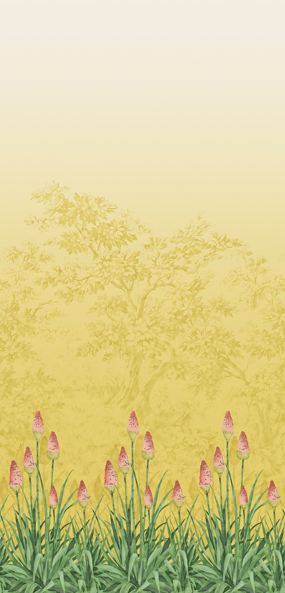 Papier peint panoramique Arbre Upper Brook St. Soleil - National Trust Papers 3 de Little Greene | Réf. 0263UBSOLEI