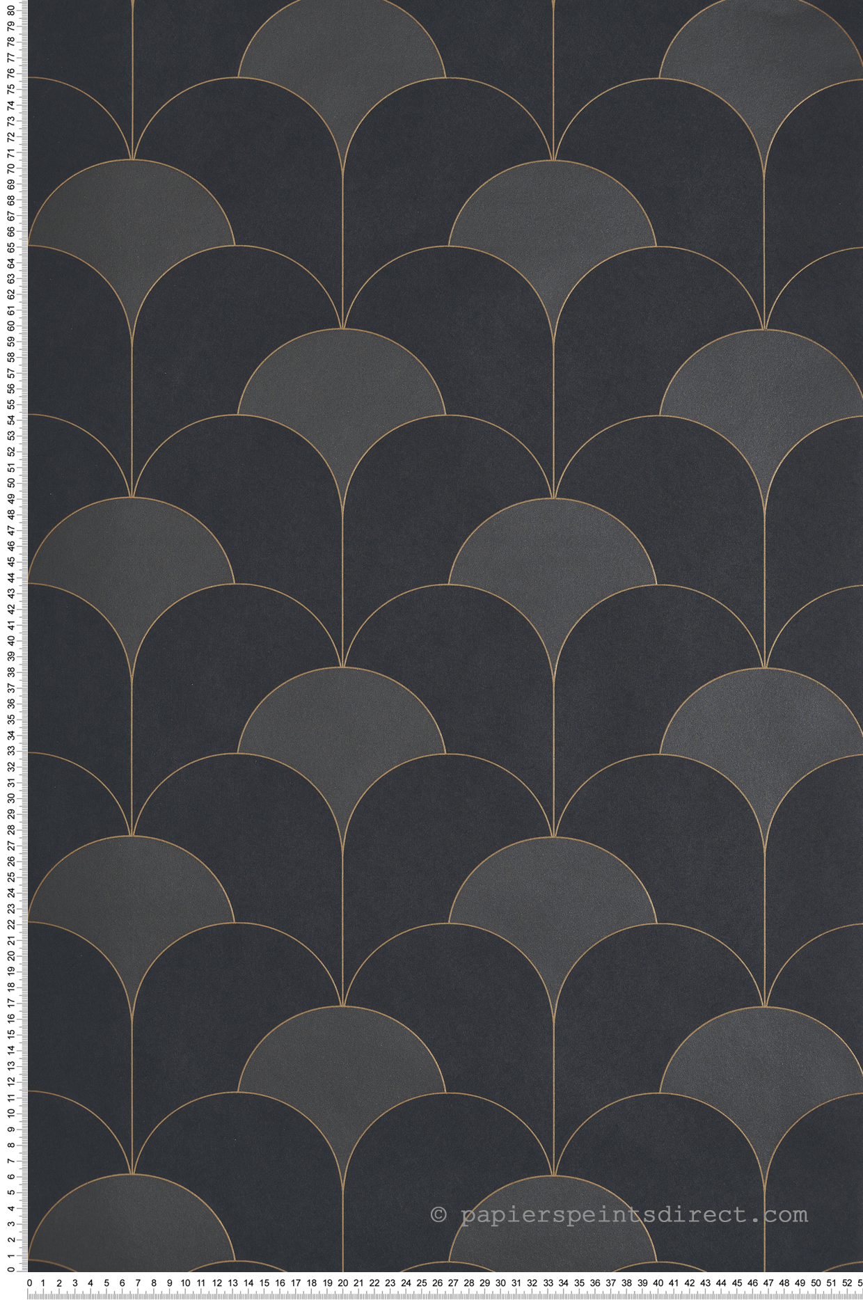 Papier peint Géométrique Art Déco Théâtre noir réglisse - Twenties de Casadéco | Réf. TWNT88689595