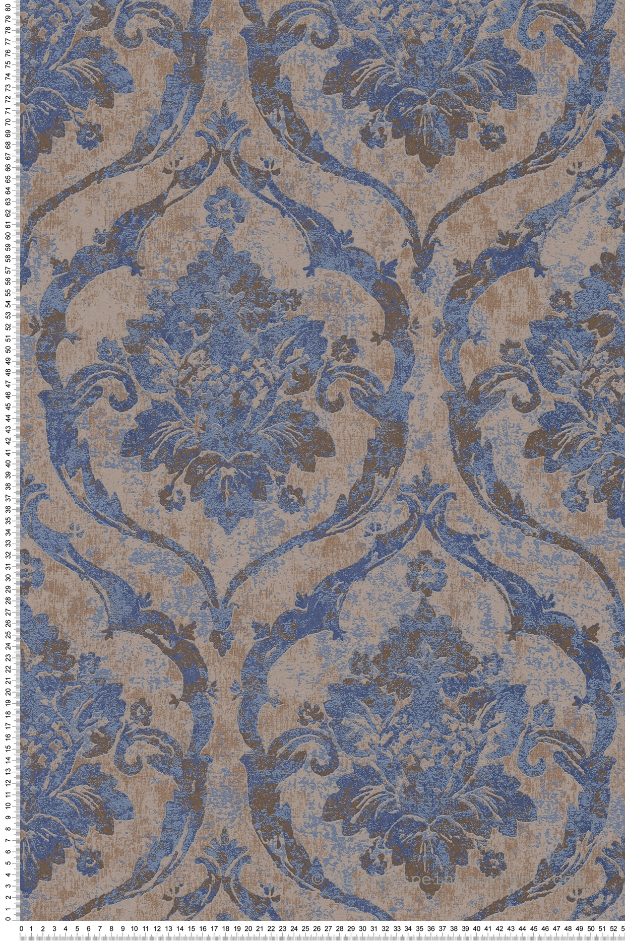 Papier peint Damassé Classique bleu doré - Vibes & Styles d'A.S. Création | Réf. AS-790191