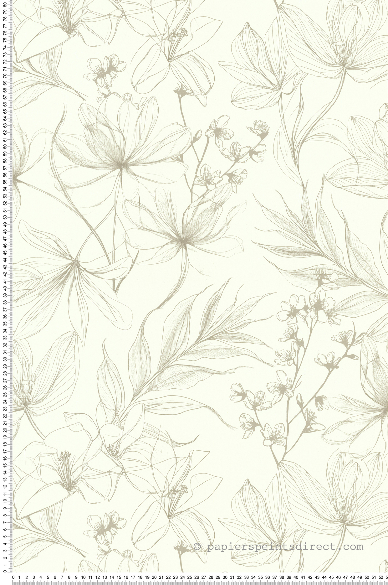 Papier peint Fleurs Cherry Blossom gris - Les Essentiels de Lutèce | Réf. LTC-51247707