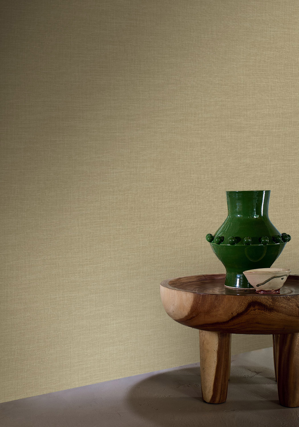 Papier peint Lin Shinok vert tilleul - Le Lin 3 de Casamance | Réf. CAS-F73811211