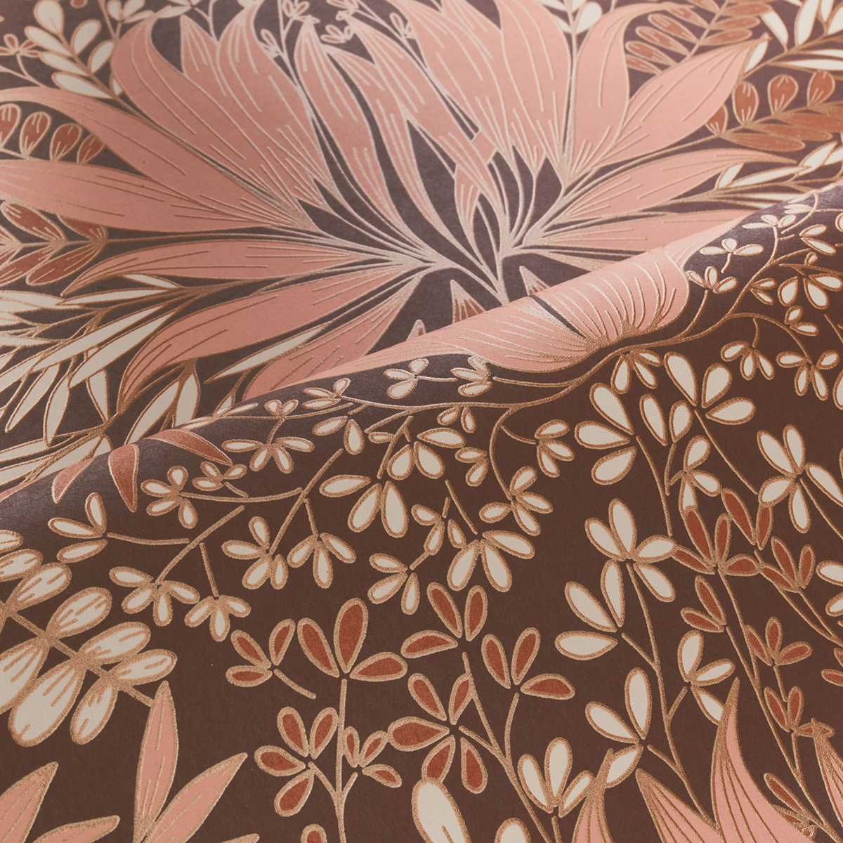 Papier peint Feuille Chardon nude marron - Square Jasmin de Casamance | Réf. CAS-75733364
