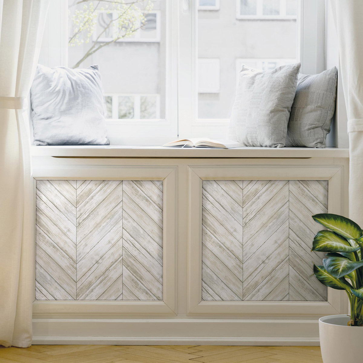 Papier peint adhésif Bois Wood Board gris clair - Les Adhésifs de Lutèce AMB4| Réf. LTC-RMK11453