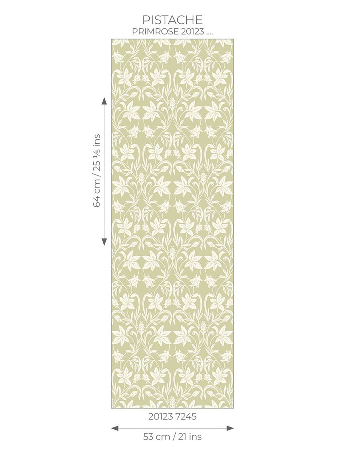 Papier peint Feuille Style Anglais Primrose vert pistache - Heritage de Casadéco AMBR | Réf. HETA201237245