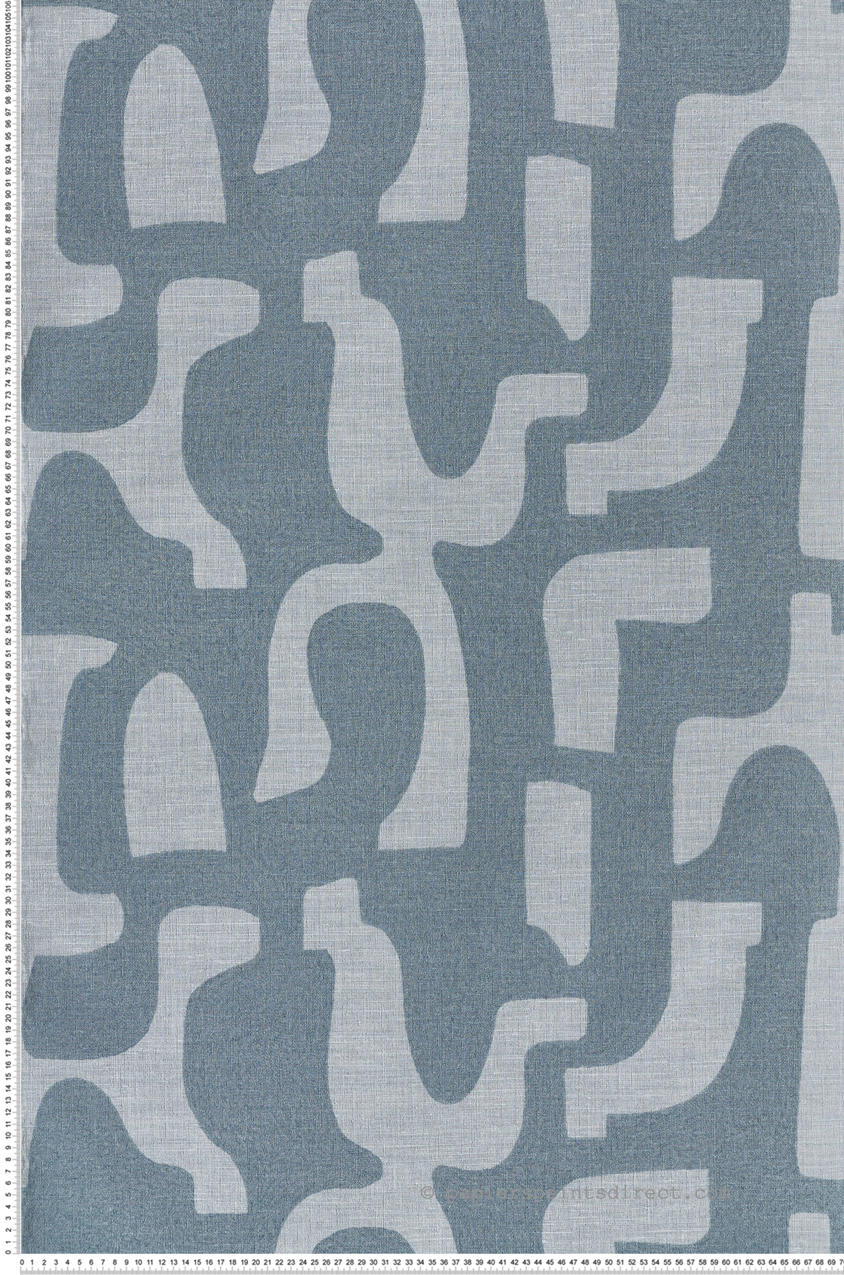 Papier peint Graphique Seran bleu givré - Le Lin 3 de Casamance | Réf. CAS-76560508