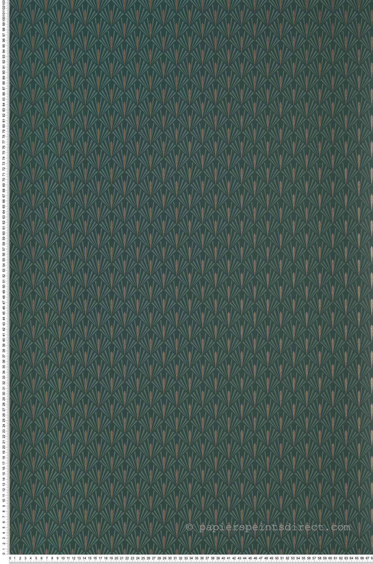 Papier peint Art Déco Stein vert anglais - Delta de Casamance | Réf. CAS-B73920436