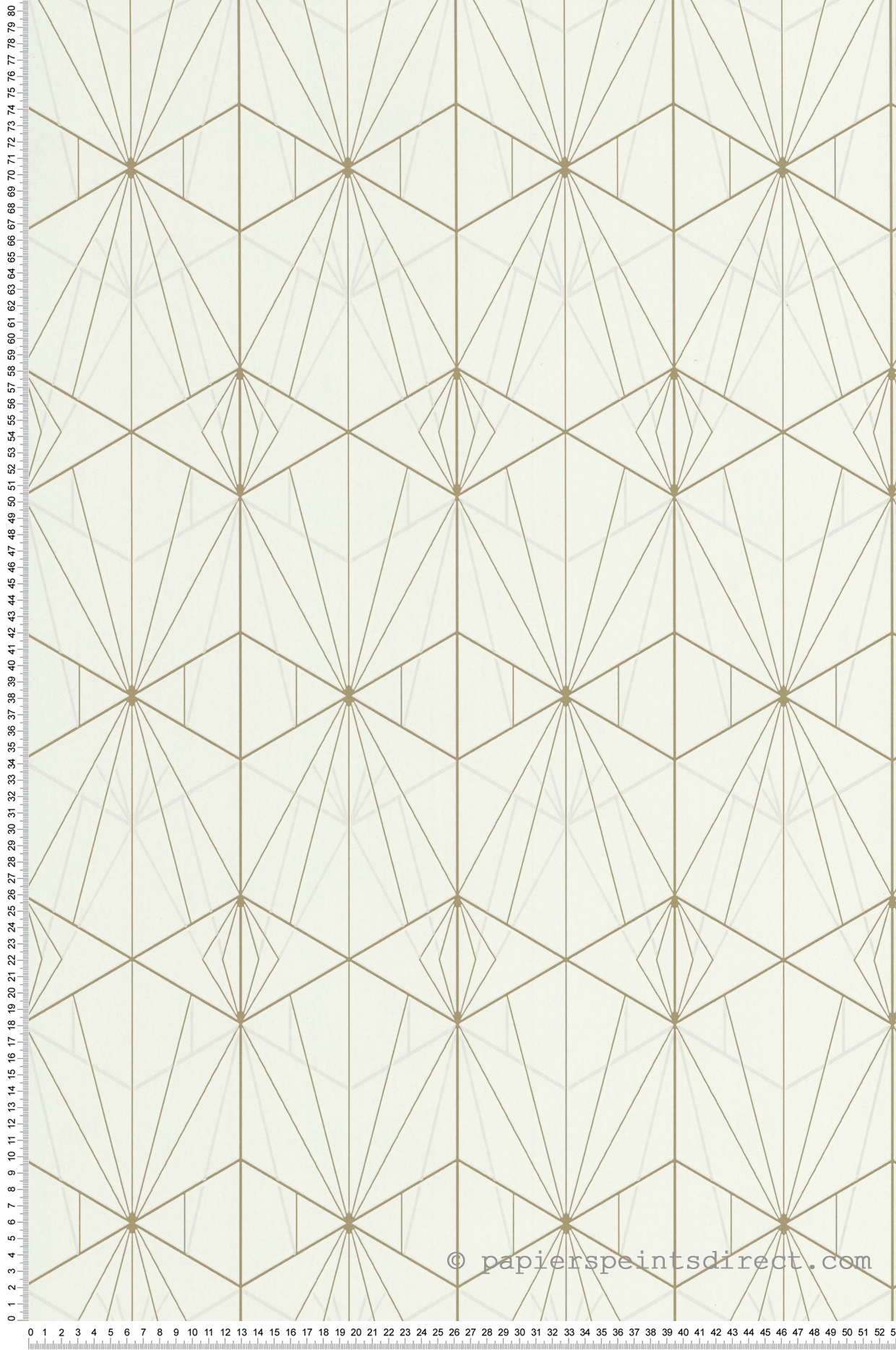 Papier peint Art Déco blanc et doré - Park Avenue de Lutèce | Réf. LTC-51192506