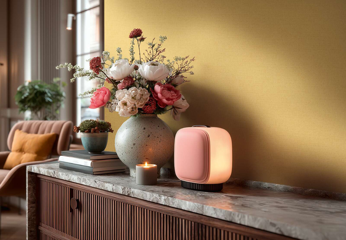 Papier peint Faux Uni Textile moutarde - Vibes & Styles d'A.S. Création AMB3| Réf. AS-792025