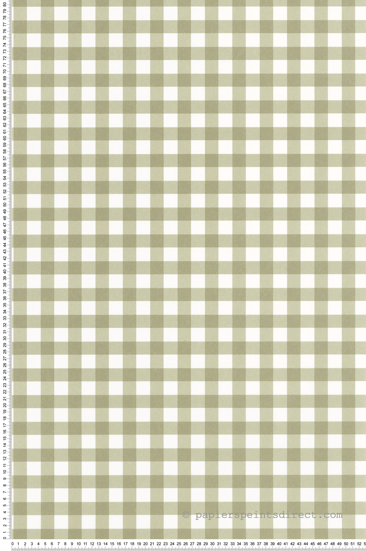 Papier peint Vichy Buvard kaki - Flower Market de Casadéco | Réf. FLOM89267535