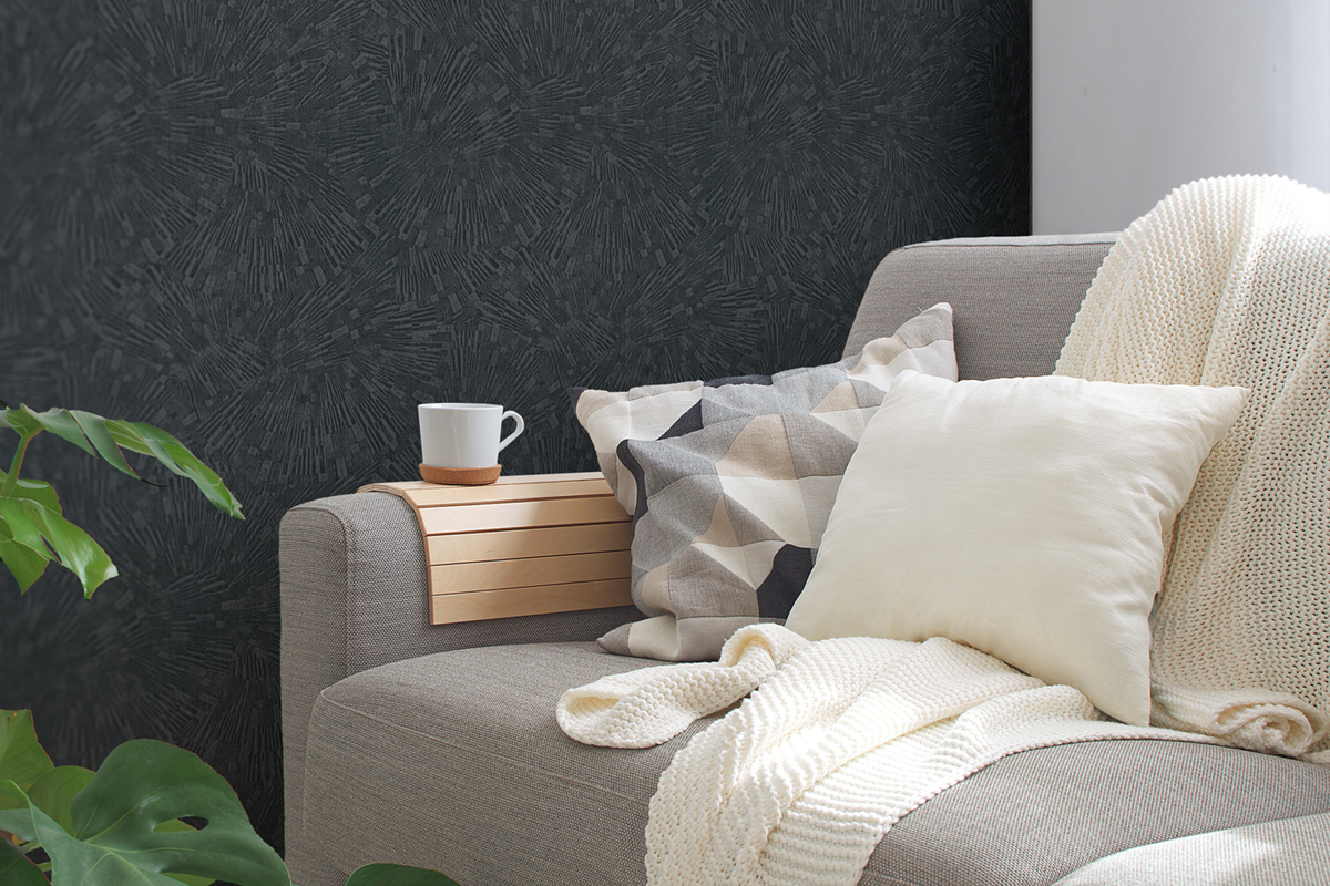 Papier peint Contemporain Géo Radiant noir - Titanium 3 d'AS Création | Réf. SP15628