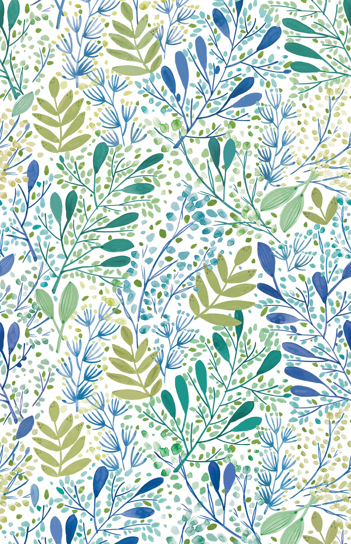 Papier peint panoramique Feuilles Wild Grass vert blanc L 200X310 - Pimp My Wall de Casélio | Réf. PMW104707004