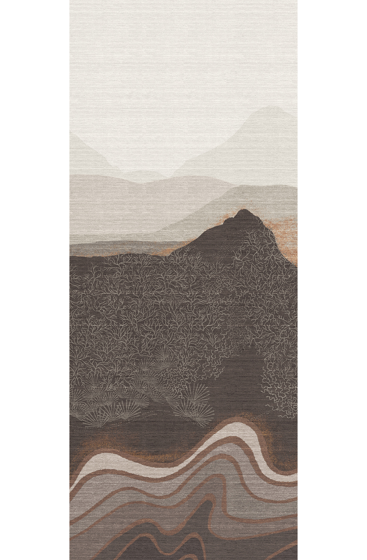 Papier peint panoramique Montagne Nebula anthracite - B H260 - Amazone de Masureel | Réf. MAS-DGZON2032-260