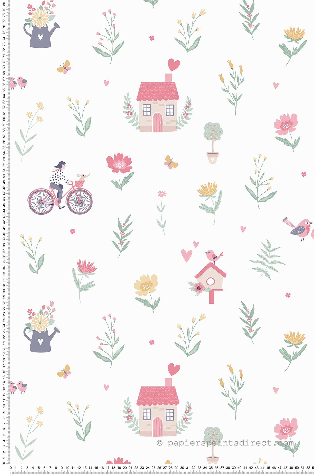 Papier peint Enfant Maison Oiseaux rose - Sweet Dreams d'Ugépa | Réf. UGP-N06504