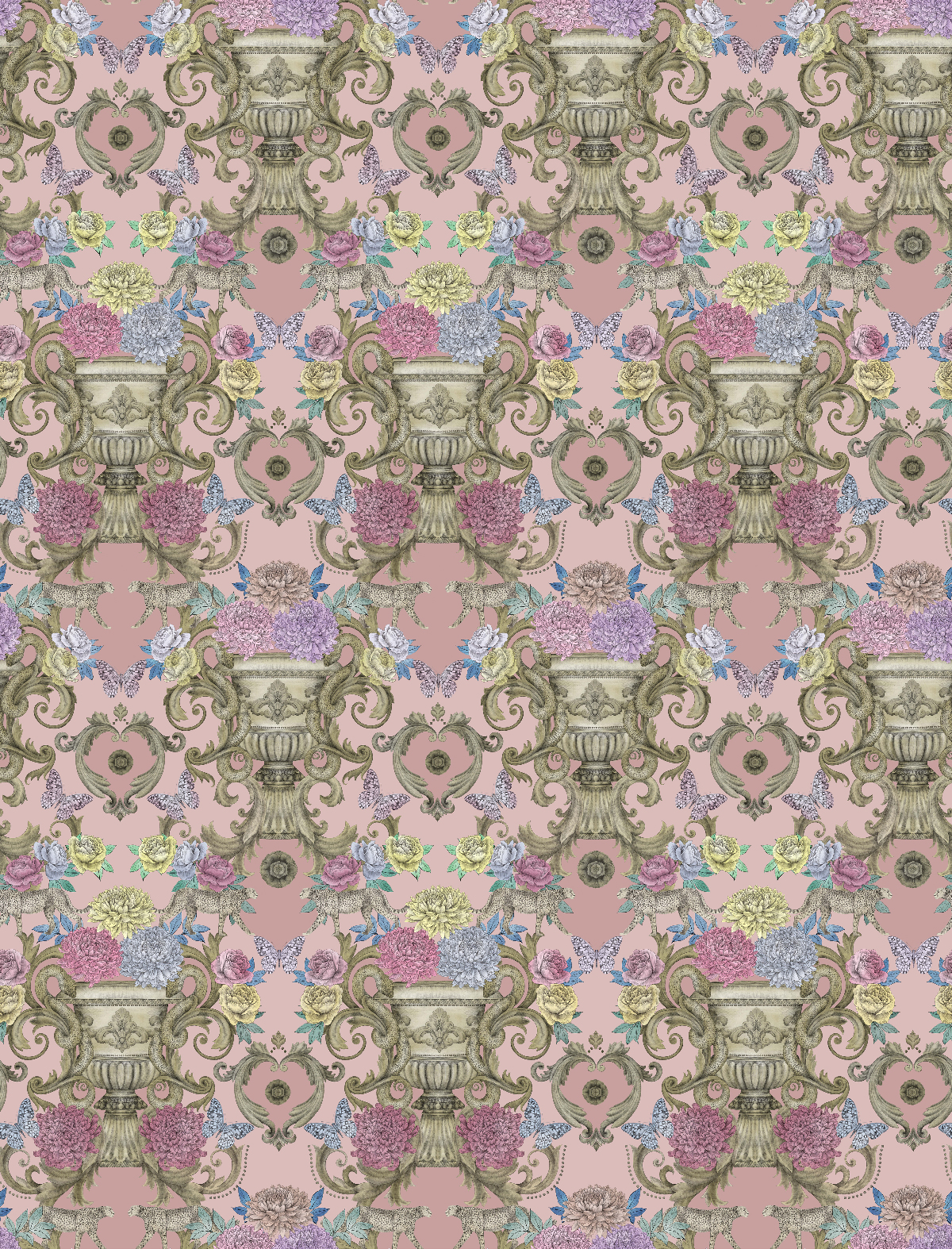 Papier peint Exotique Château rose - DayDreams et The Wallpaper Collection de Matthew Williamson | Réf. OSB-W7490-04