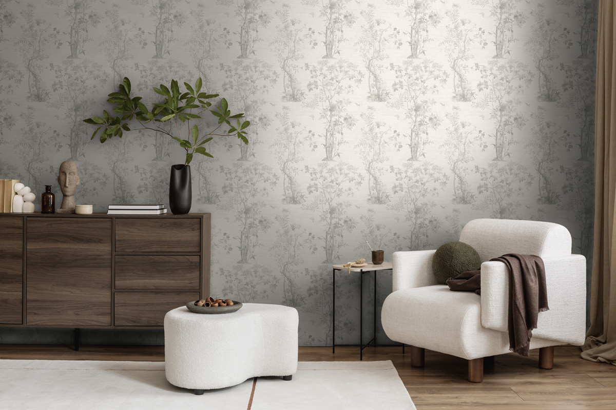 Papier peint Arbre Botanique gris clair - History of Art 2 d'AS Création | Réf. AS-790437