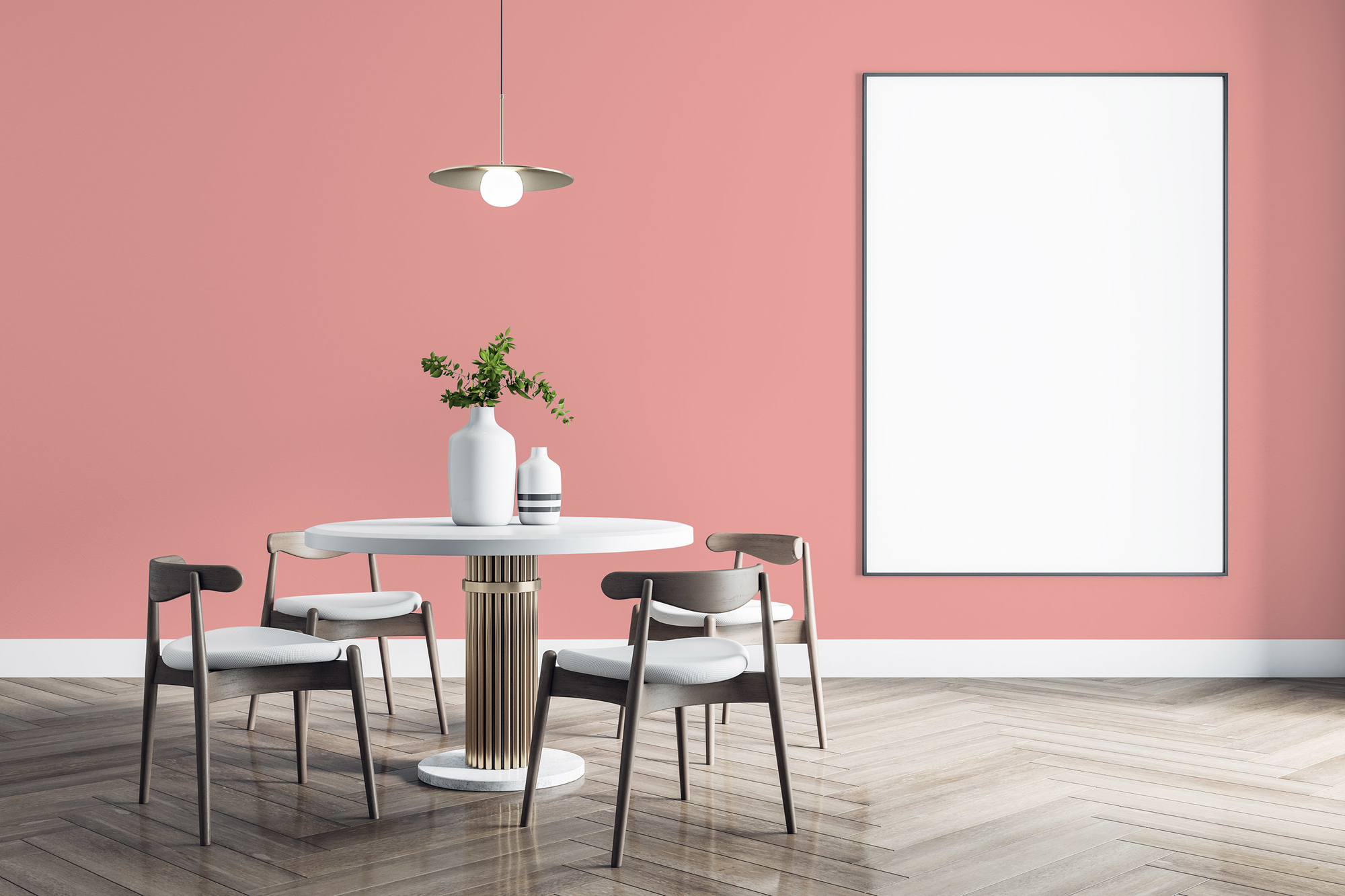 Photo numéro 2 d'une pièce avec un mur peint avec la peinture  Puro rose peachy pink  - c2028