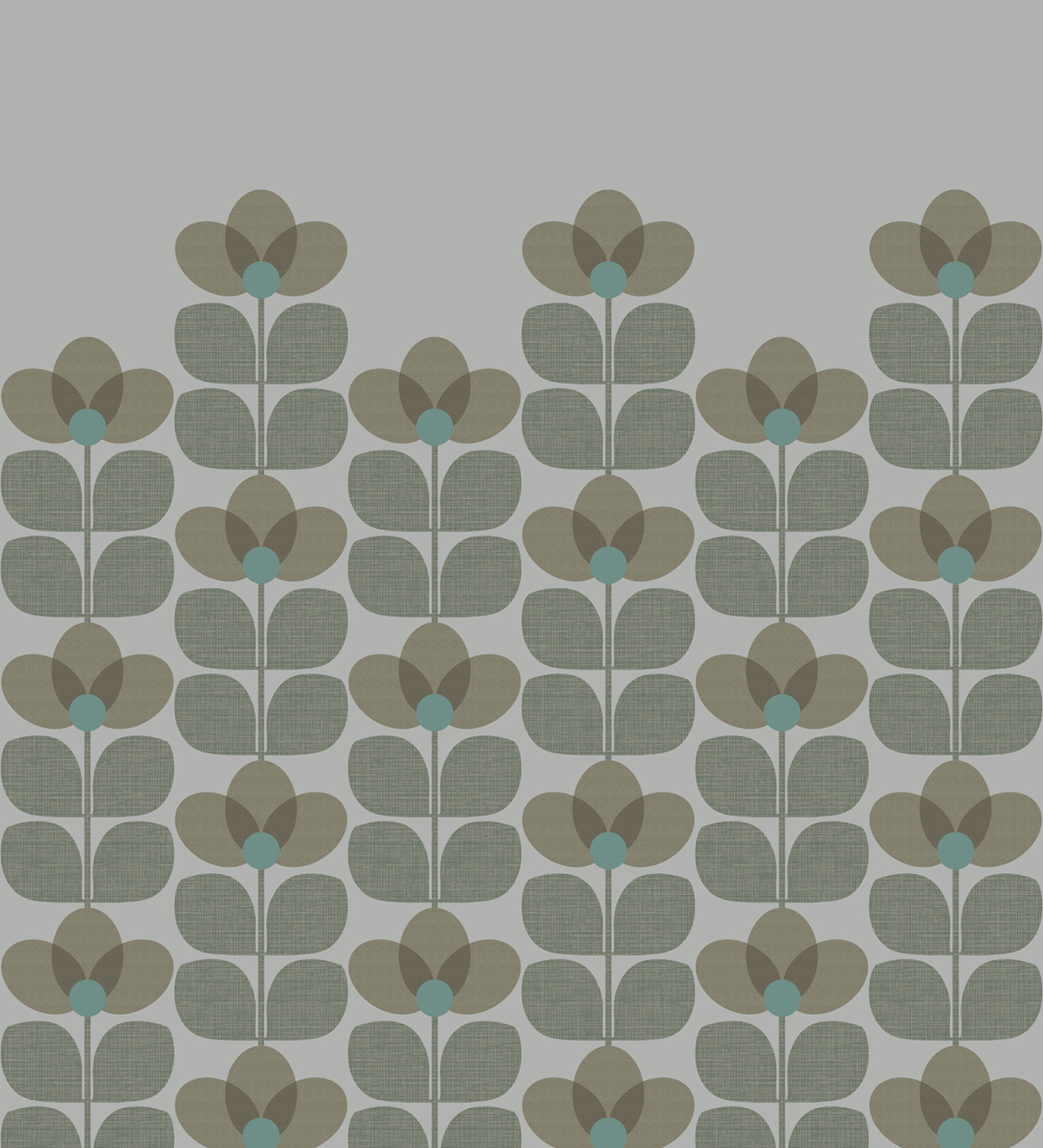 Papier peint panoramique Flower Graphique Sauge A+B - 1/2/3/4/5/6 - Isidore Leroy