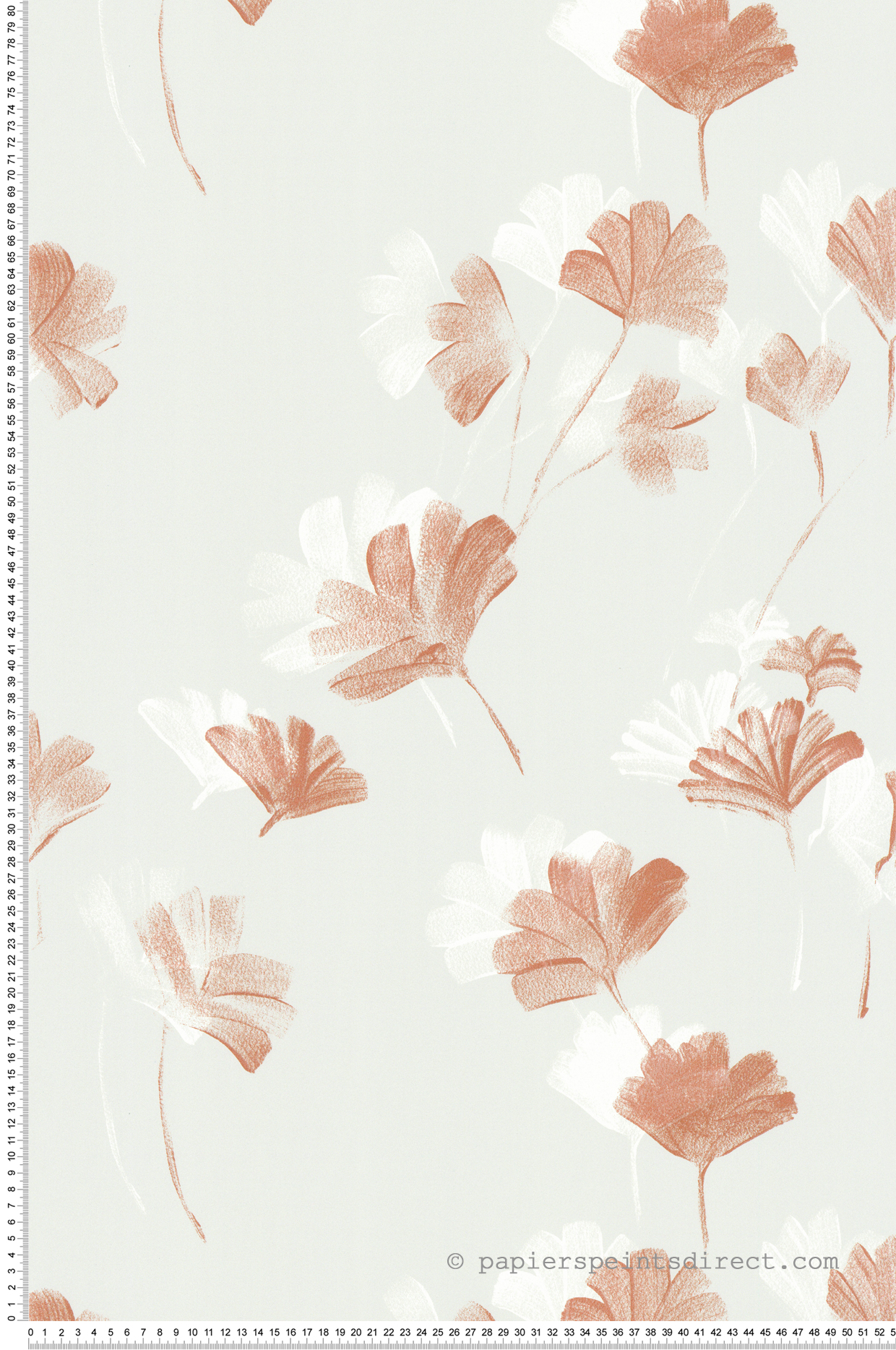 Papier peint Feuilles Ginkgo Craie terracotta - Poésie de Lutèce | Réf. LTC-51253810