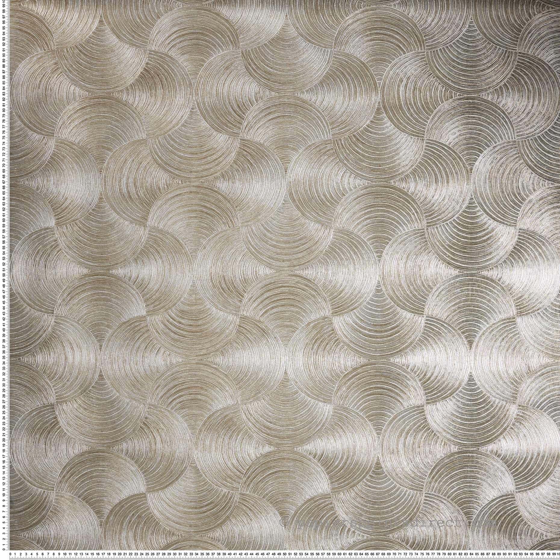 Papier peint Éventail Art Déco Aphélie beige argenté - Magnitude de Casamance | Réf. CAS-76620100