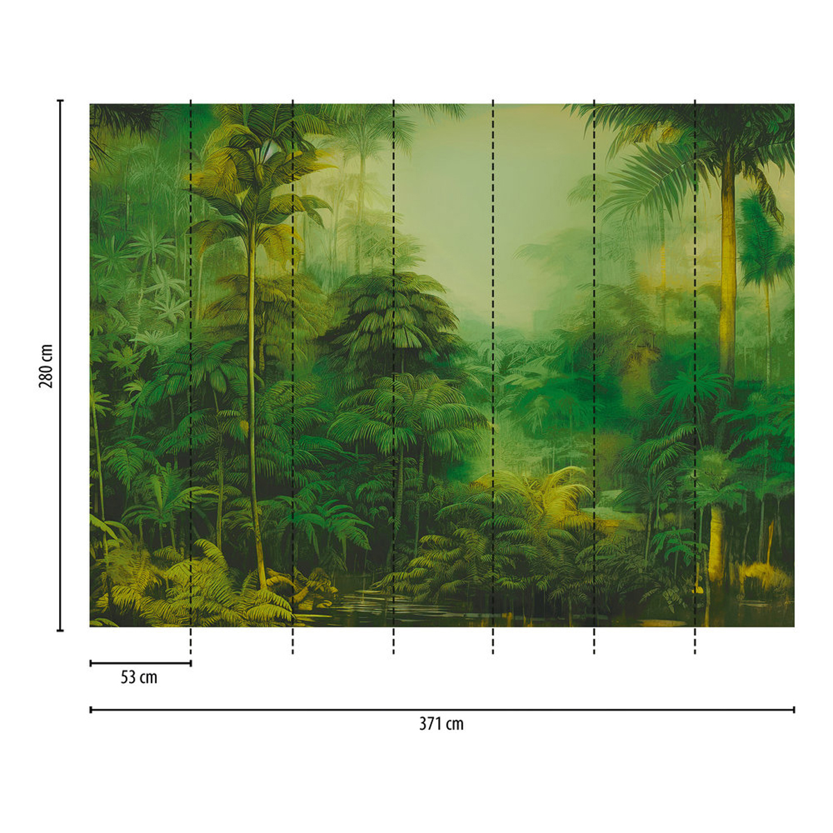 Papier peint Panoramique Jungle Mystérieuse - Jade 2 d'A.S. Création AMB3 | Réf. AS-397051