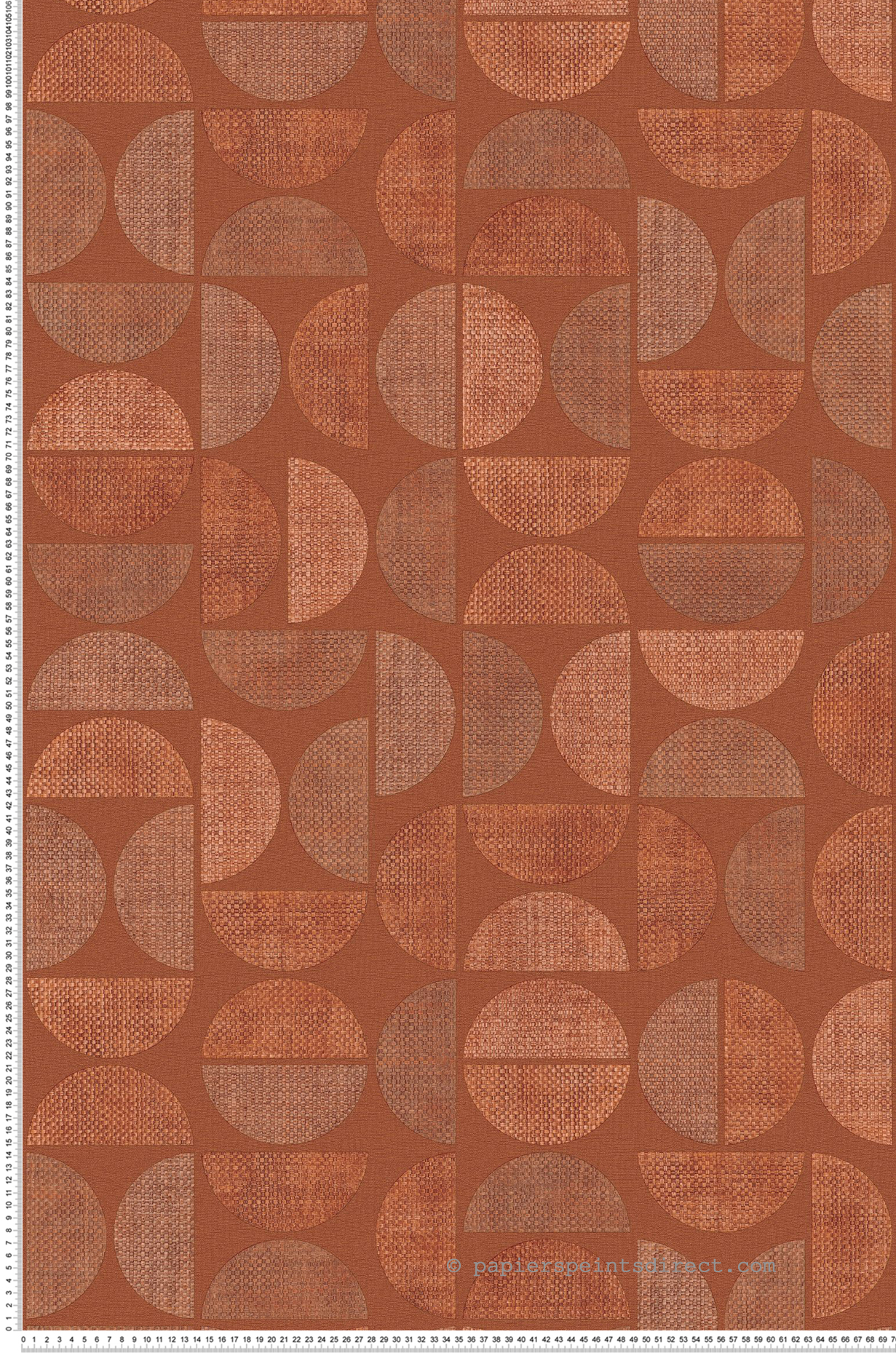 Papier peint Rond Graphique Dualis terracotta - Nature sur Mesure de Casamance | Réf. CAS-76881222