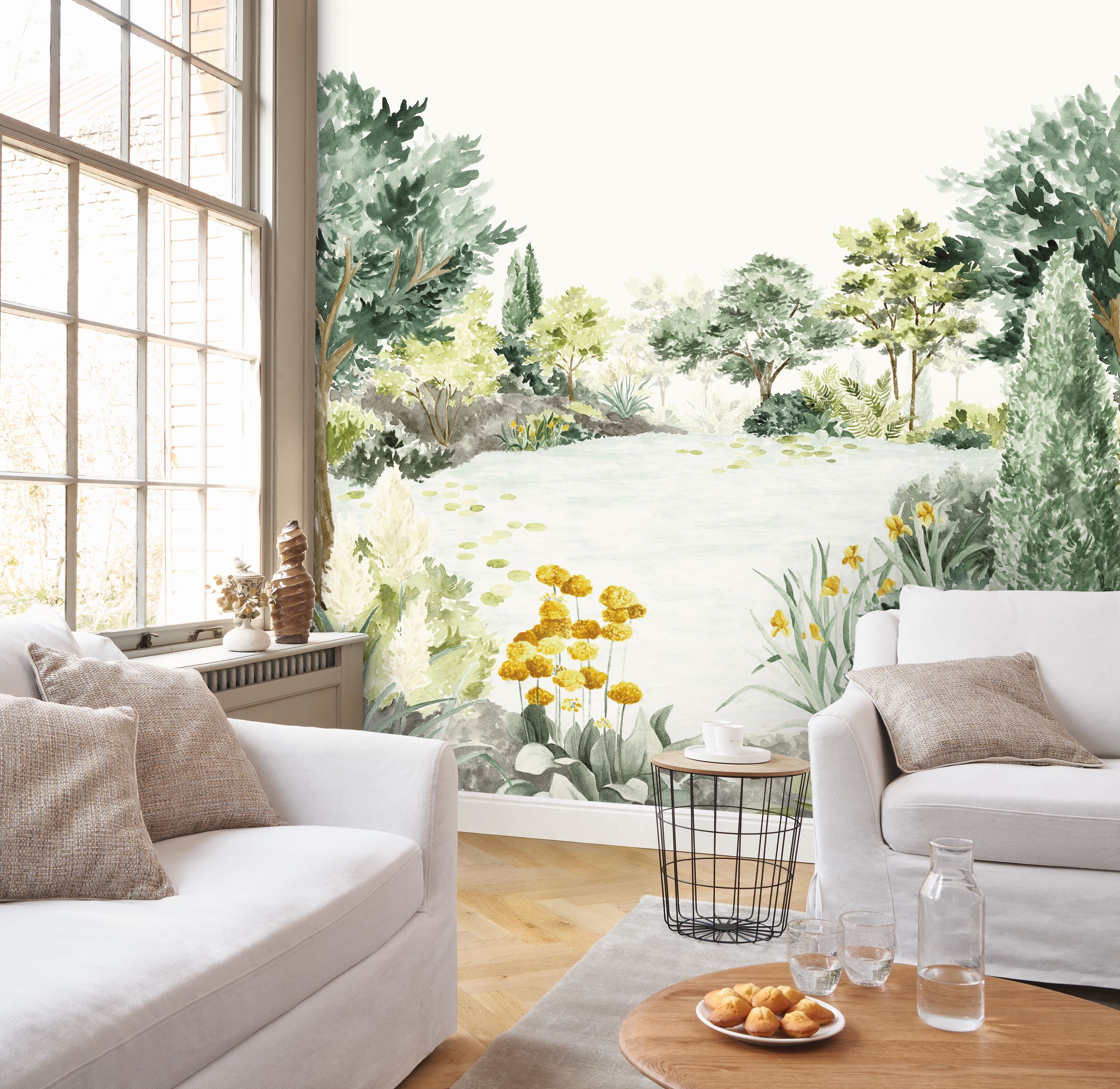 Papier peint panoramique Paysage The Lake M vert 300x280 - Wonderwalls de Casadéco | Réf. WDWS89107308