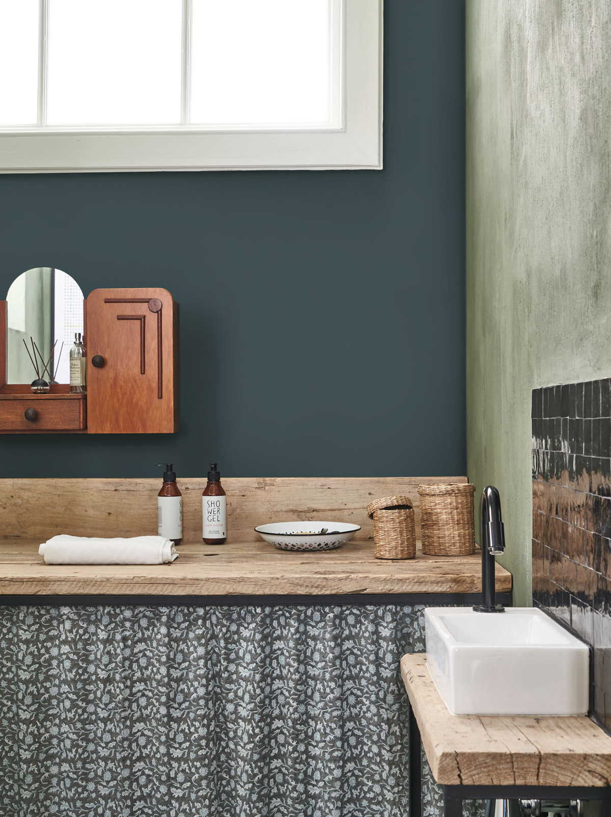 Papier peint Uni Pigments Buvard bleu pétrole - Années Folles de Casadéco | Réf. ANFO200336868