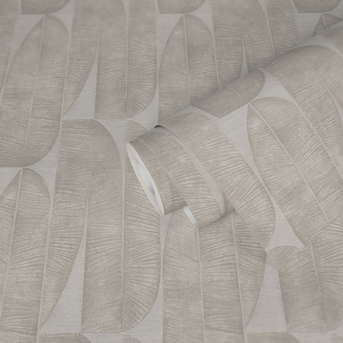 Papier peint Grandes Palmes Géométriques beige - Stories of Life d'A.S. Création AMB2 | Réf. AS-396581