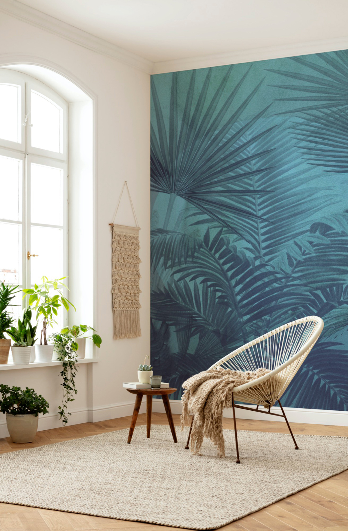 Papier peint panoramique Jungle Transparecy bleu - Papier Peint Komar INK